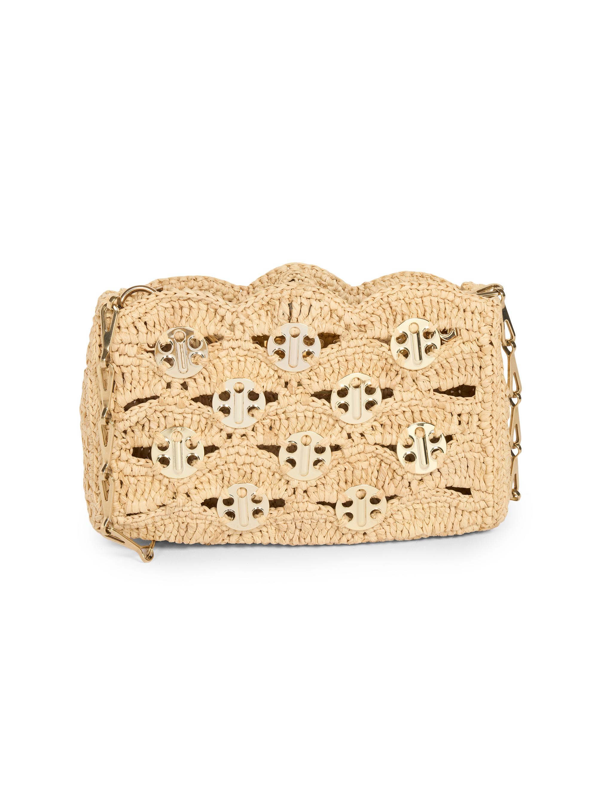 Rabanne Women's Sac A Main Raffia & Metallic Shoulder Bag - Natural Light Gold