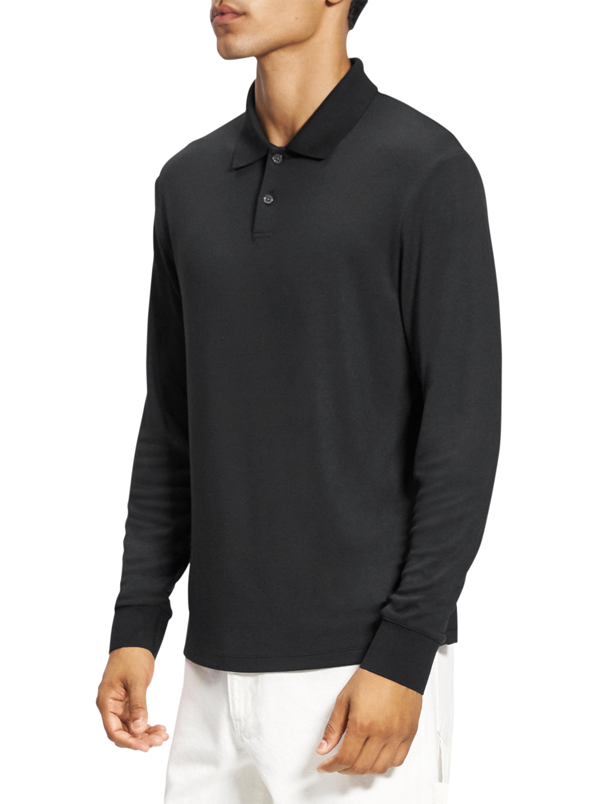 Theory Goris Long-Sleeve Polo Shirt | Saks Fifth Avenue