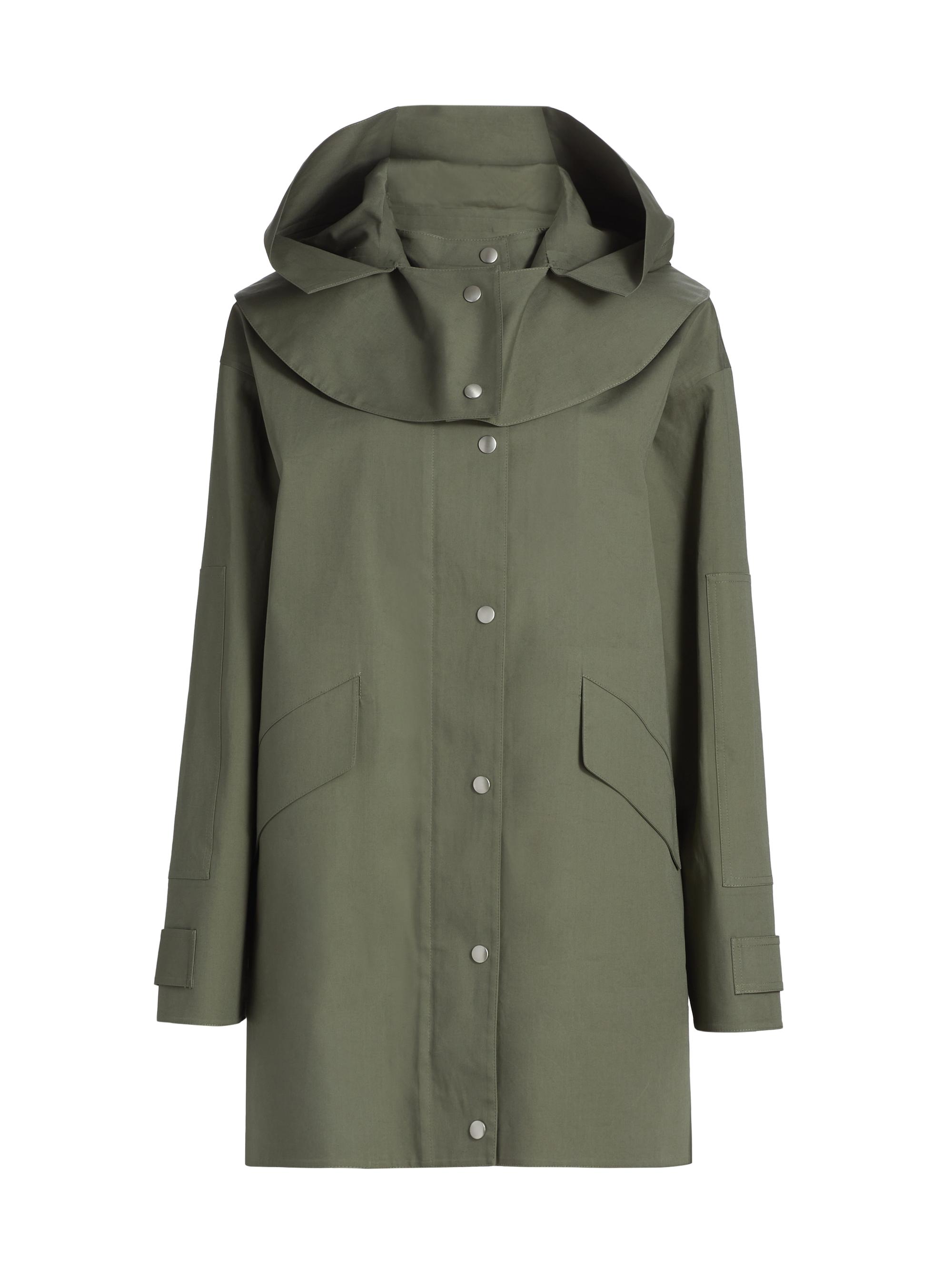 Jil Sander Women's Hooded Parka Raincoat - Slate Green