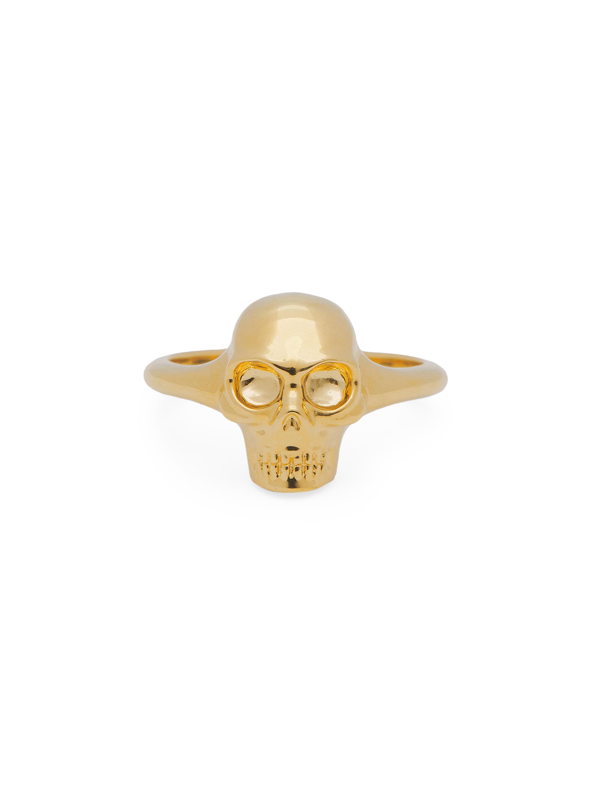 McQueen Women's Goldtone Skull Ring - Meteorite