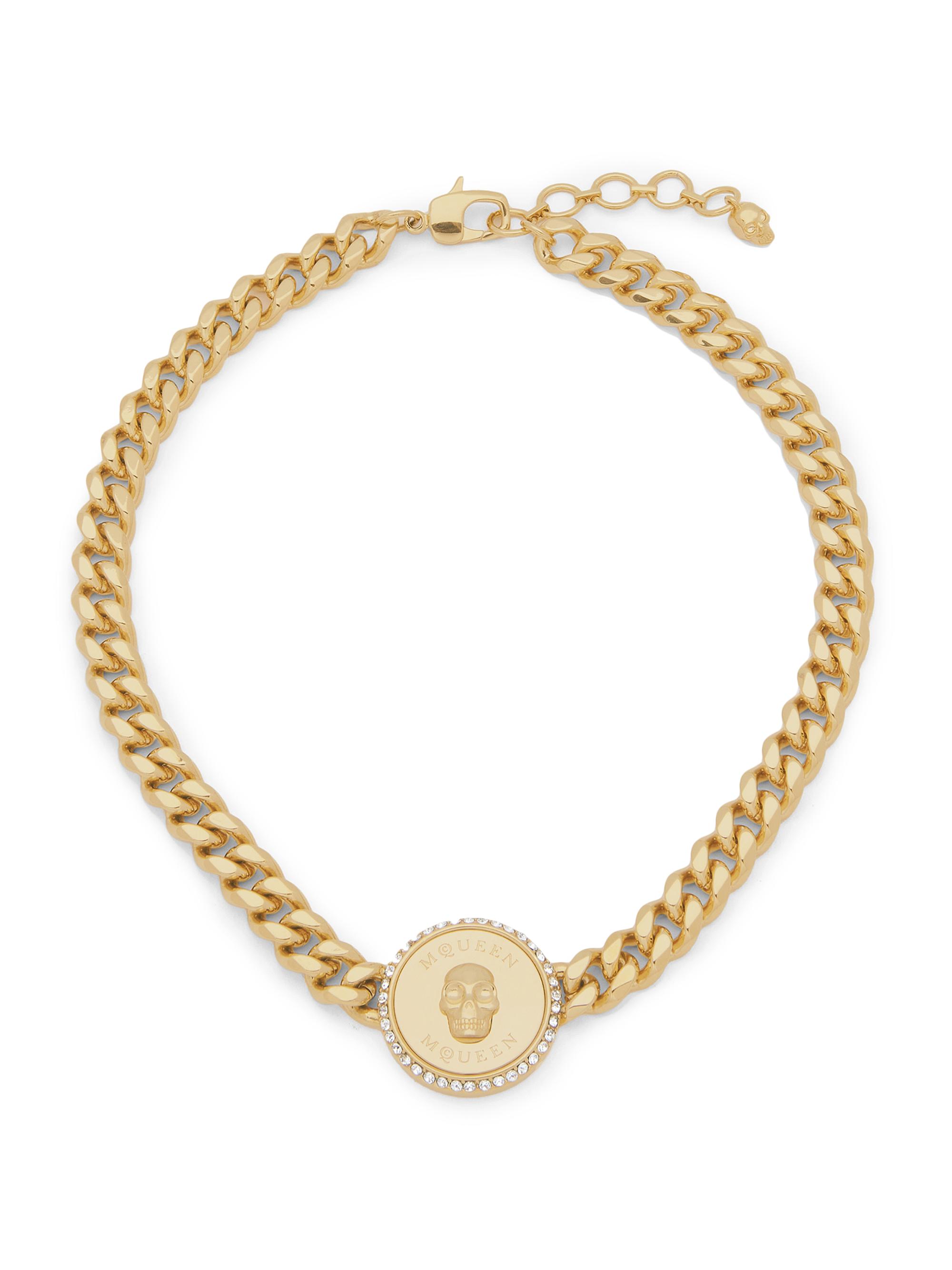 McQueen Women's Sovereign Goldtone & Crystal Skull Choker - Dark Marine