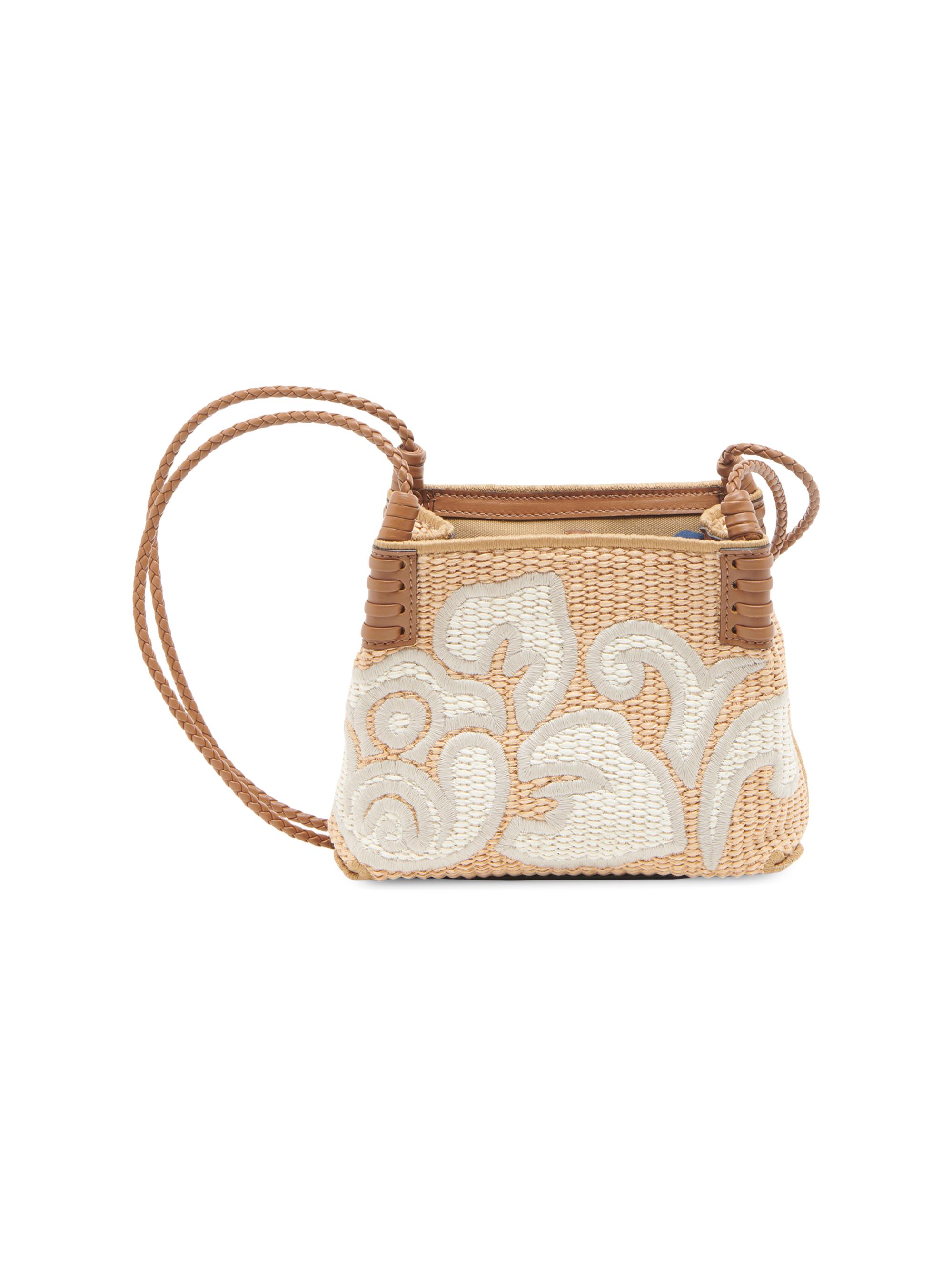 Etro Women's Extra-Small Libra Inlay Raffia Shopper Tote Bag - Natural White