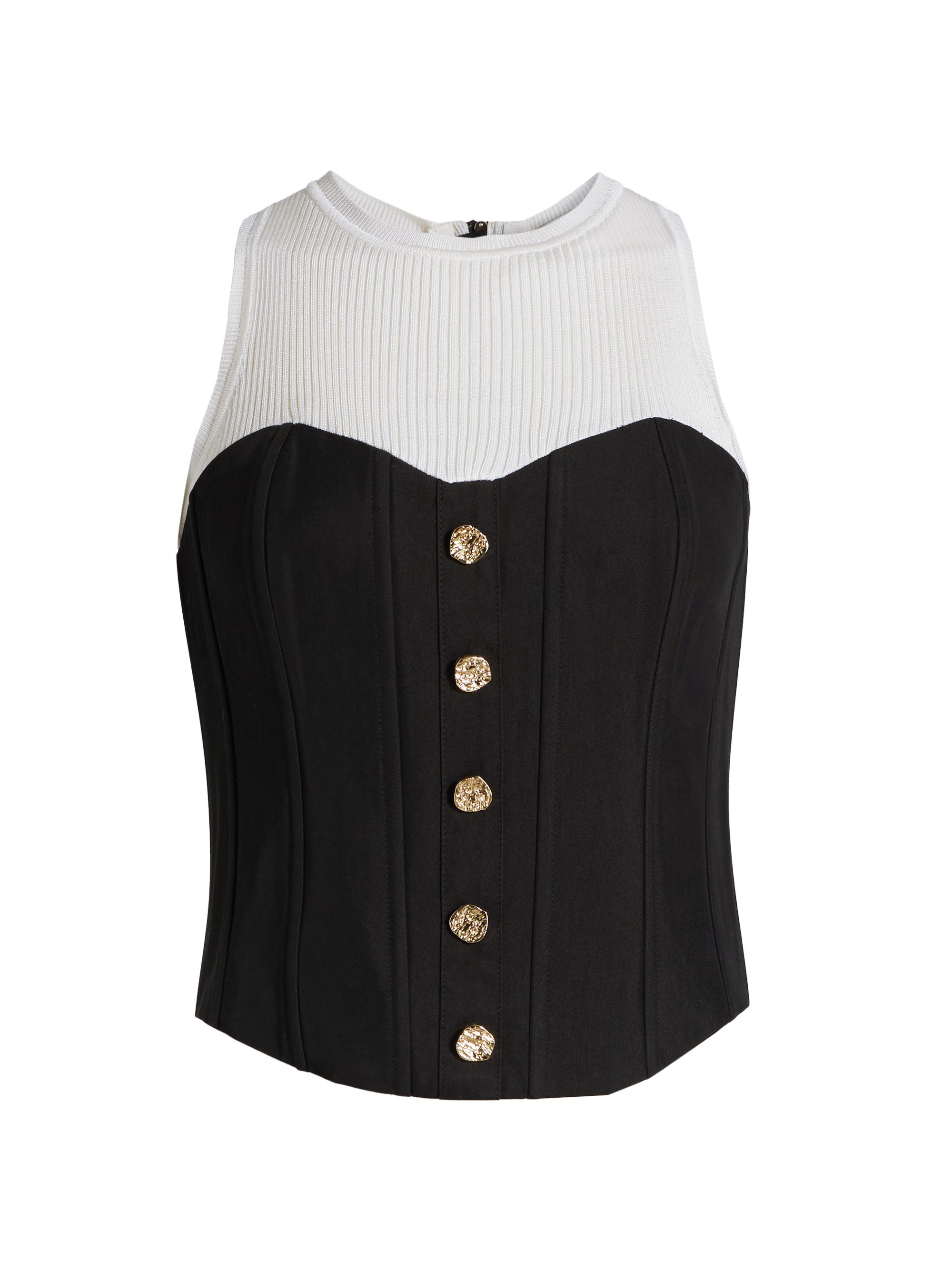 Nonchalant Label Women's Bowie Corset Top - White Black