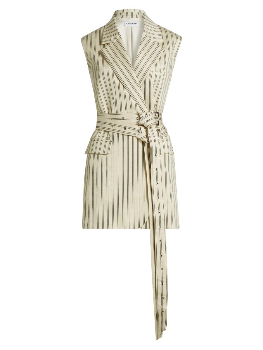 Nonchalant Label Women's Vivi Pinstriped Cotton-blend Vest In Multi