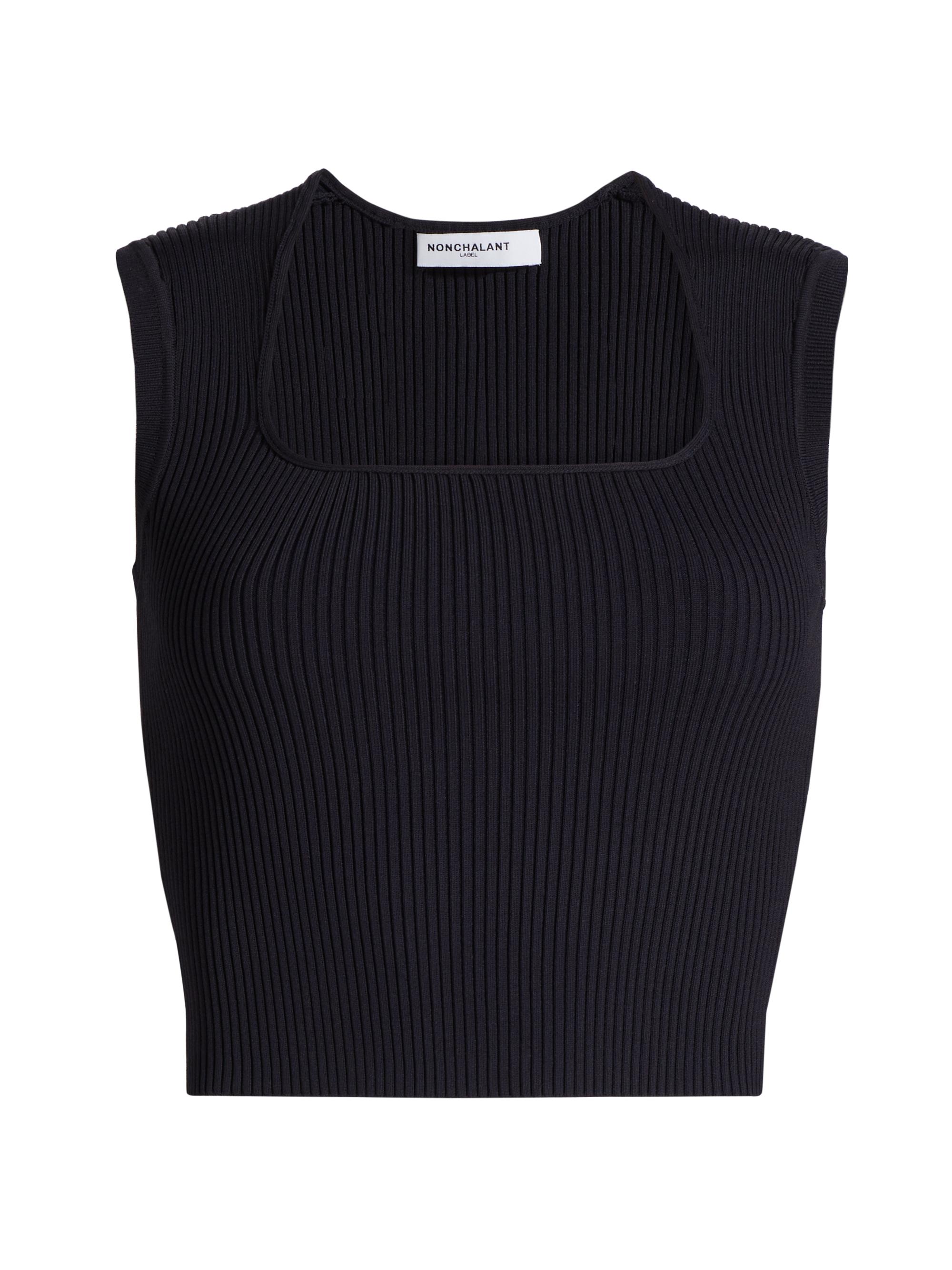 Nonchalant Label Women's Ellie Rib-Knit Top - Navy