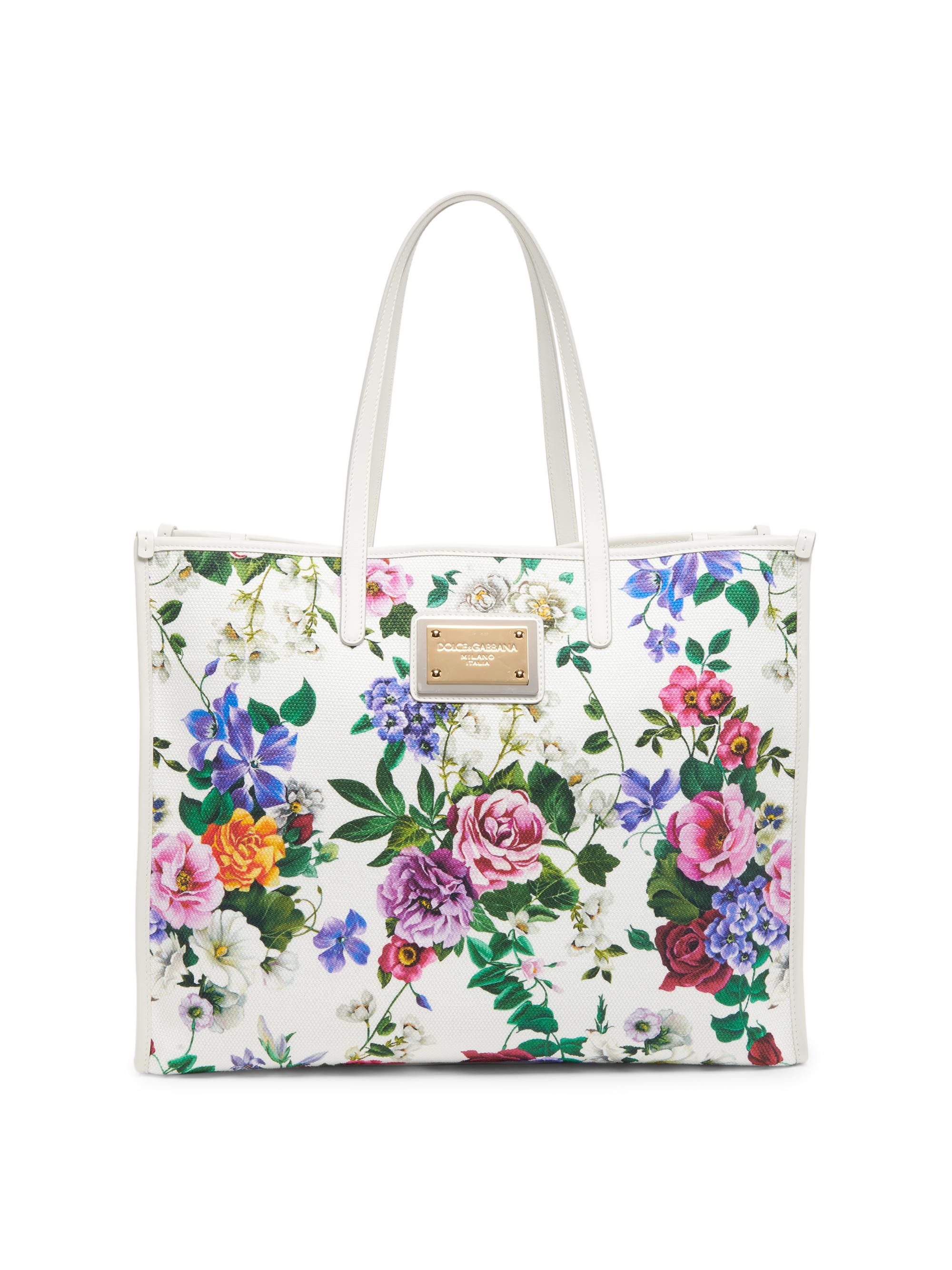 Dolce & Gabbana Women's Canvas & Leather Tote Bag - Mix Fiori Cretonne