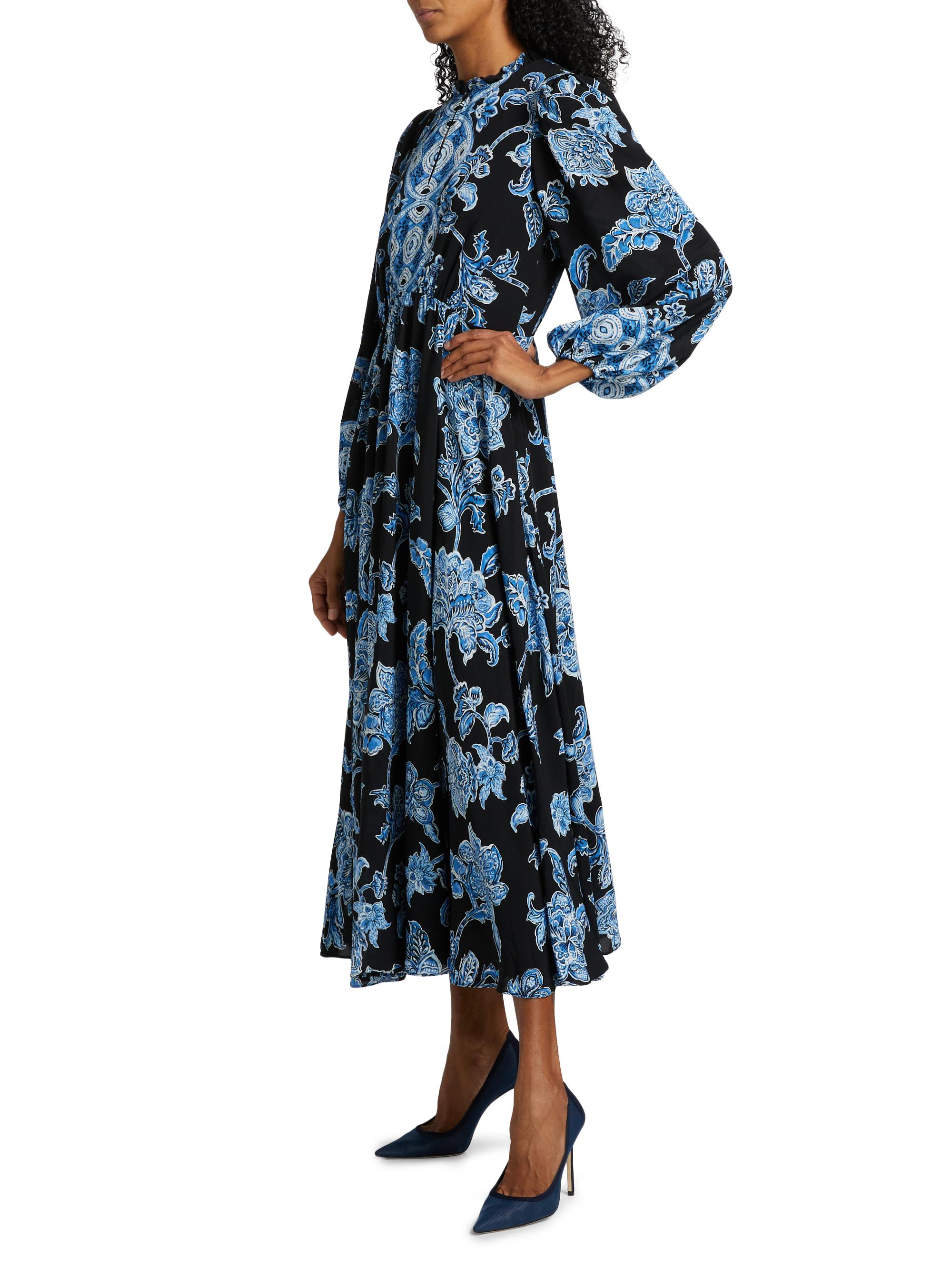 Elie Tahari Floral Pleated Maxi Dress | Saks Fifth Avenue