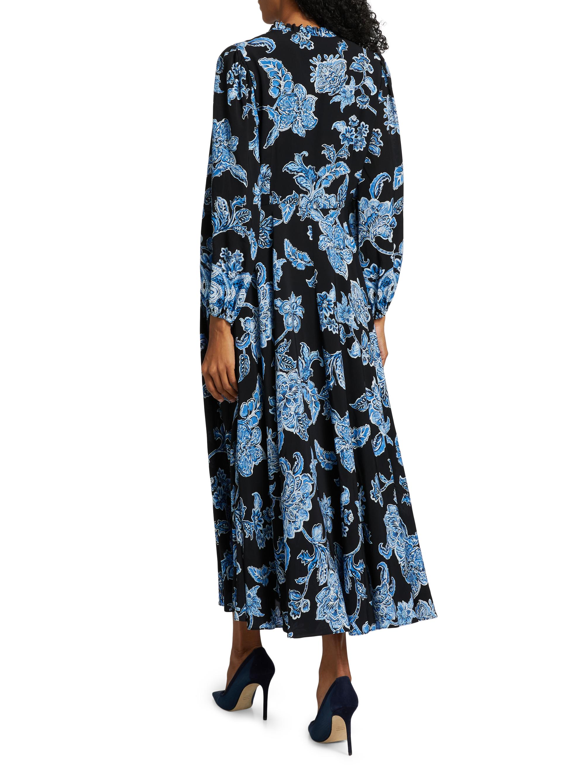 Elie Tahari Floral Pleated Maxi Dress | Saks Fifth Avenue
