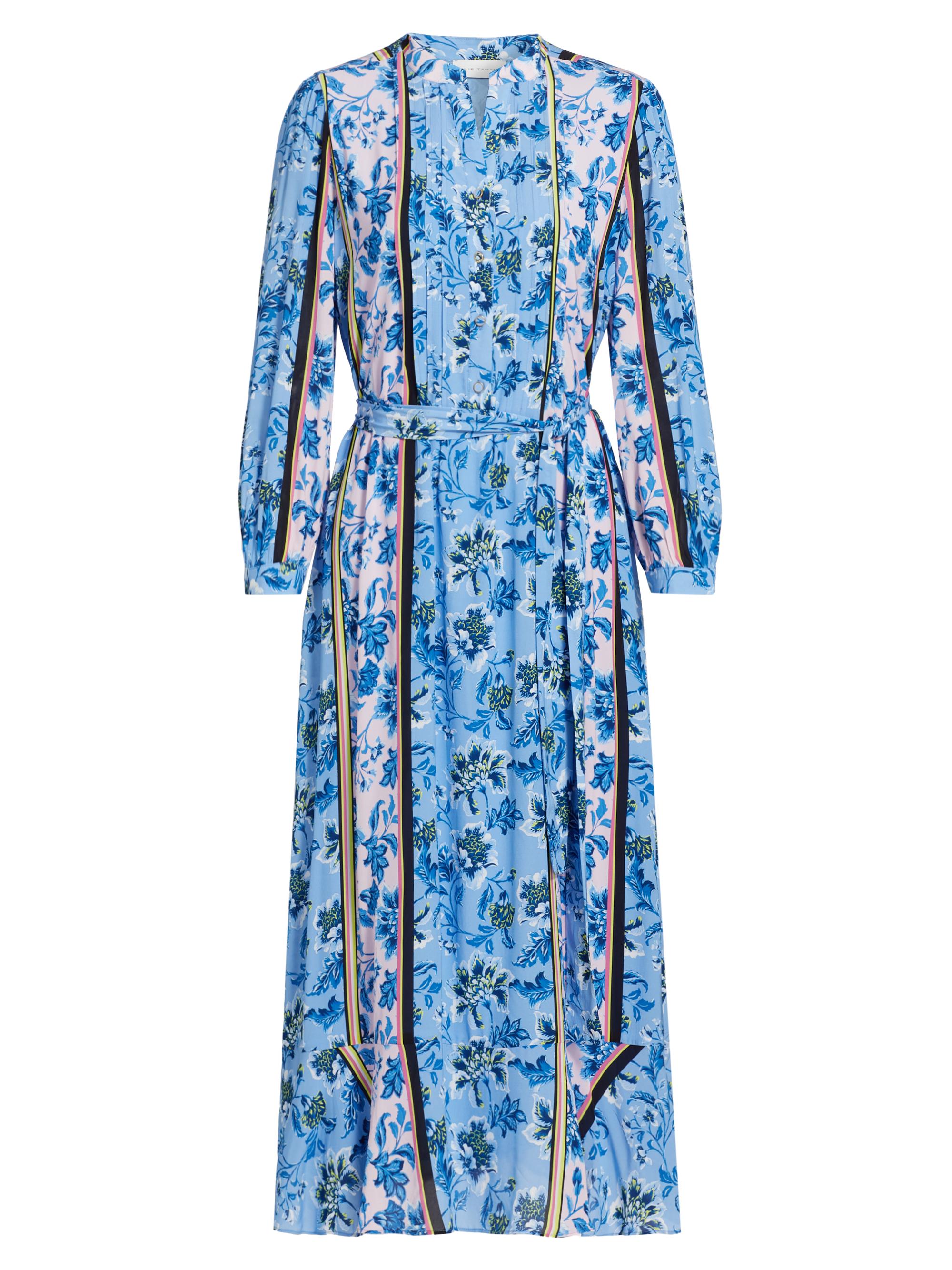 Elie Tahari Women's Floral Stretch-Silk Midi-Shirtdress - Twilight Stripe Print