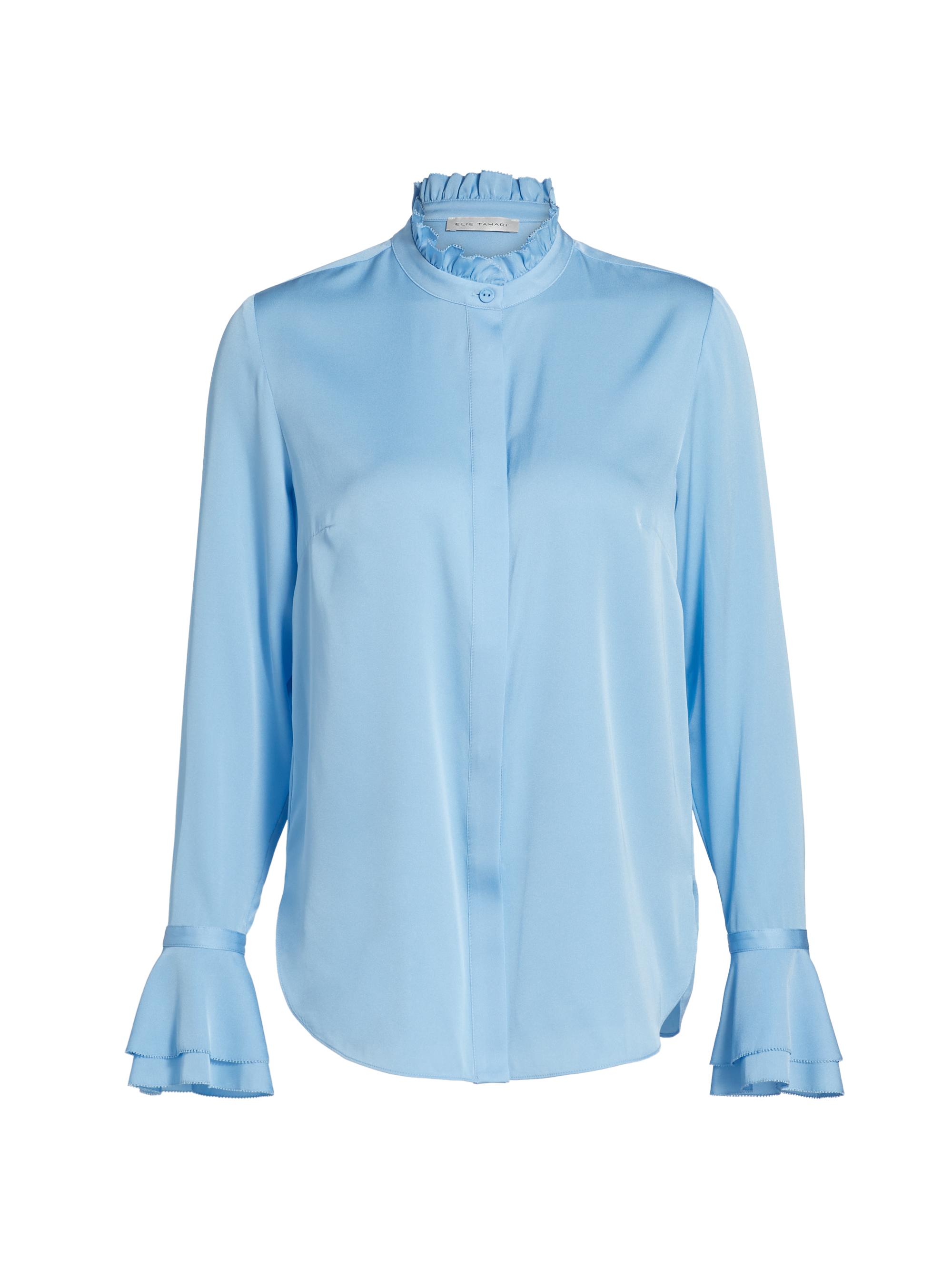Derek Lam 10 Crosby Juni Satin Balloon-Sleeve Blouse | Saks Fifth