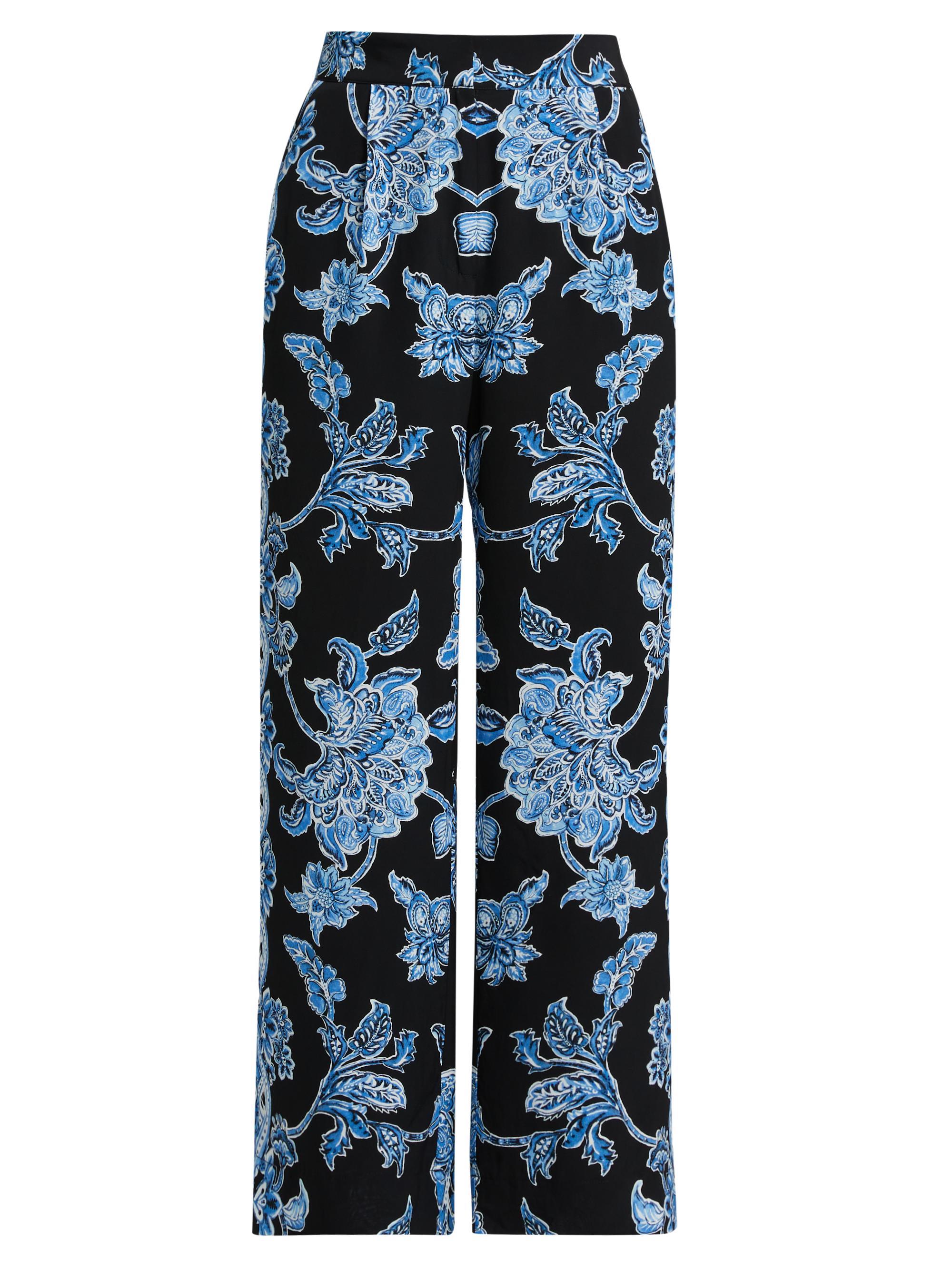 Elie Tahari Women's Skylar Floral Mid-Rise Pants - Estate Garden Noir Ground