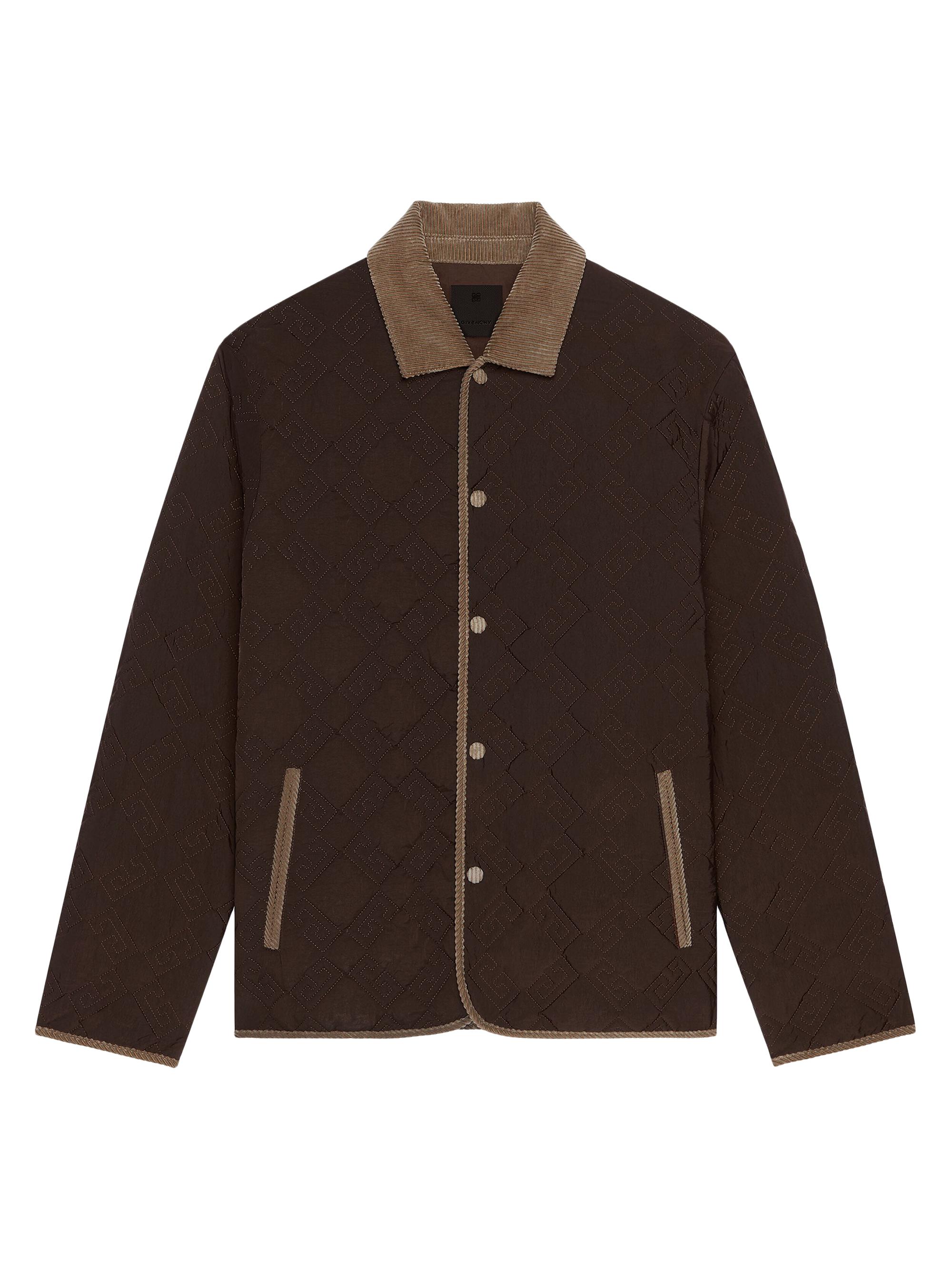 Givenchy Men's Padded Jacket in Mixed Fabrics with Monogram 72 - Chocolate