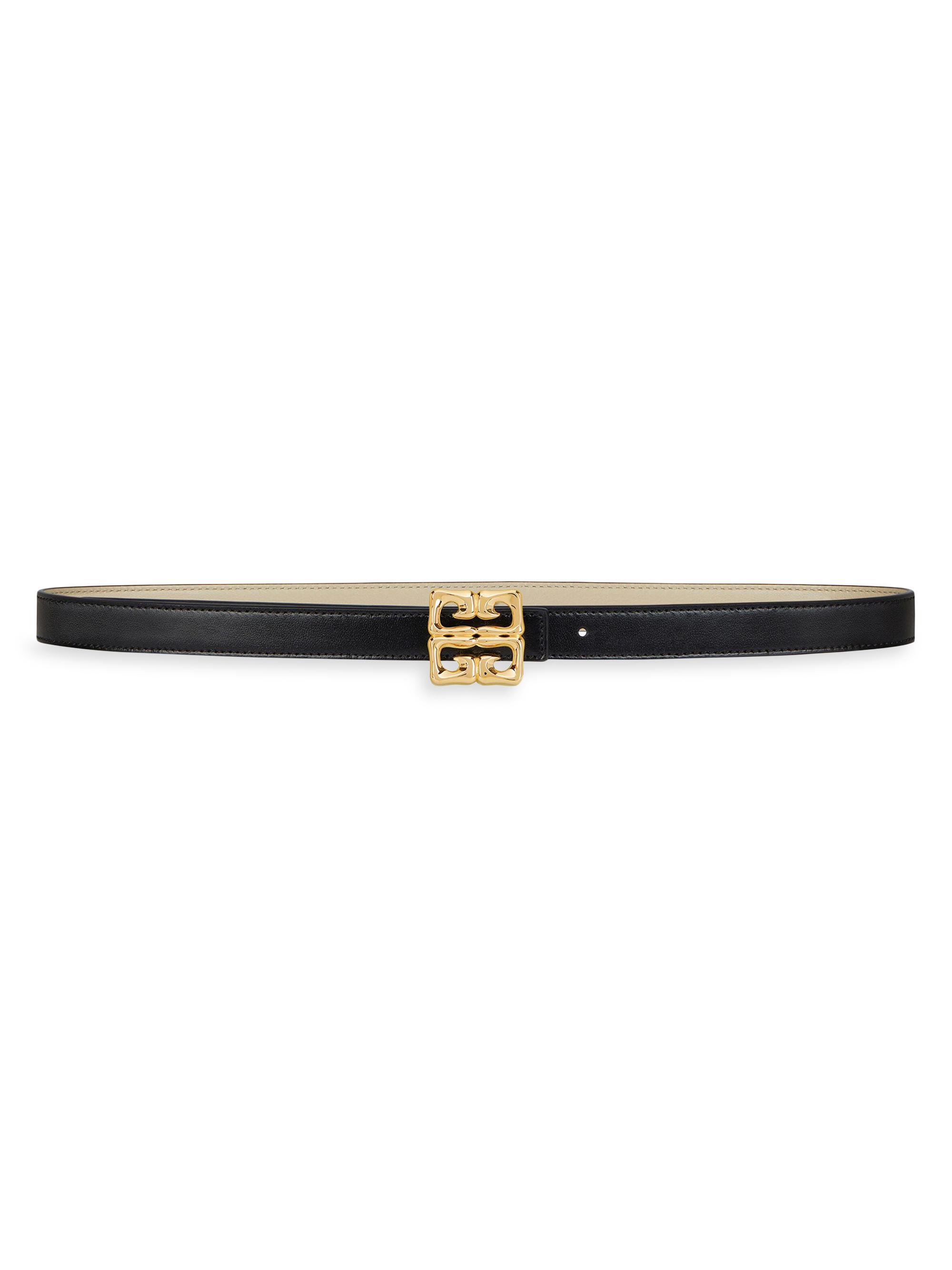 Givenchy Women's 4G Liquid Reversible Belt in Leather - Black Beige
