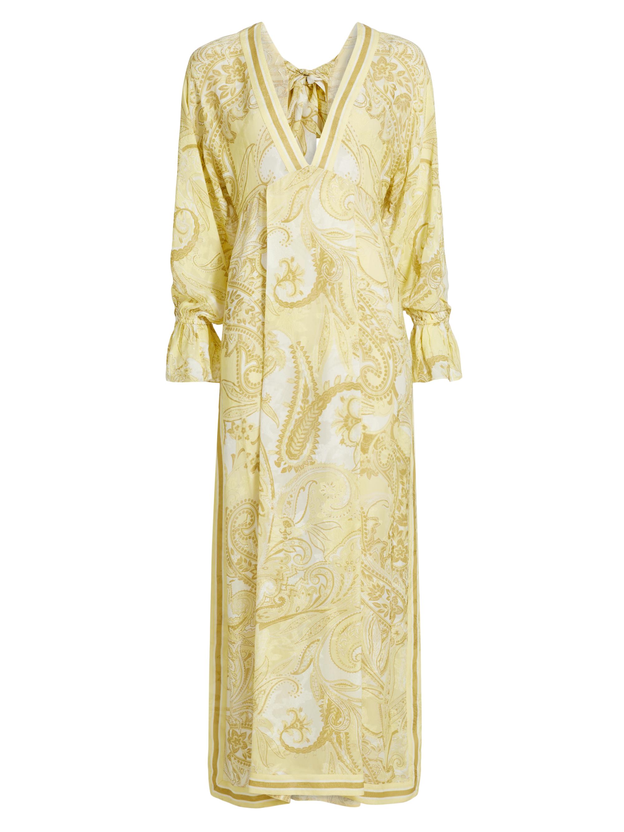 Hemant & Nandita Women's Fiza Paisley Jacquard Kaftan - Light Yellow