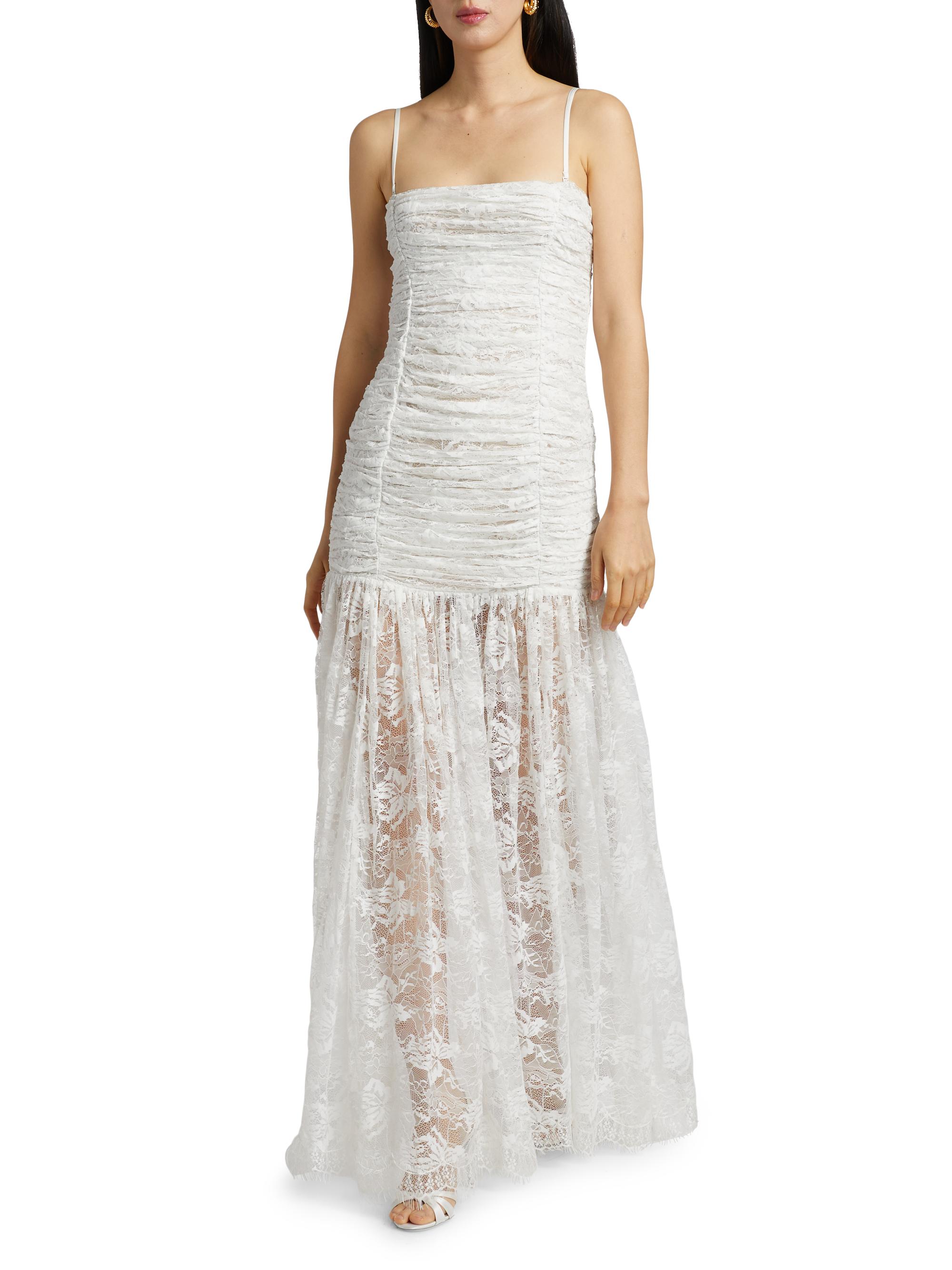 Adra Ruched Lace Gown