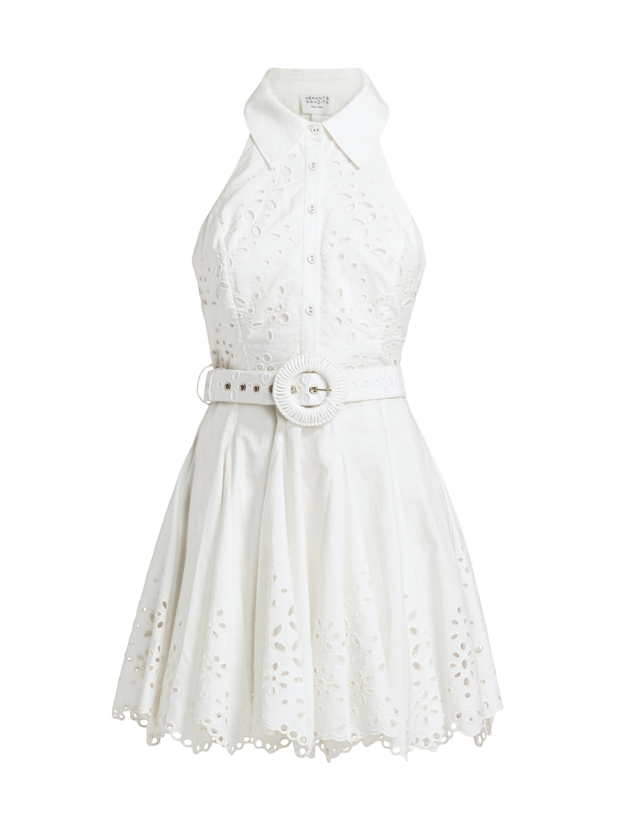 Hemant & Nandita Women's Adya Belted Minidress - Off White