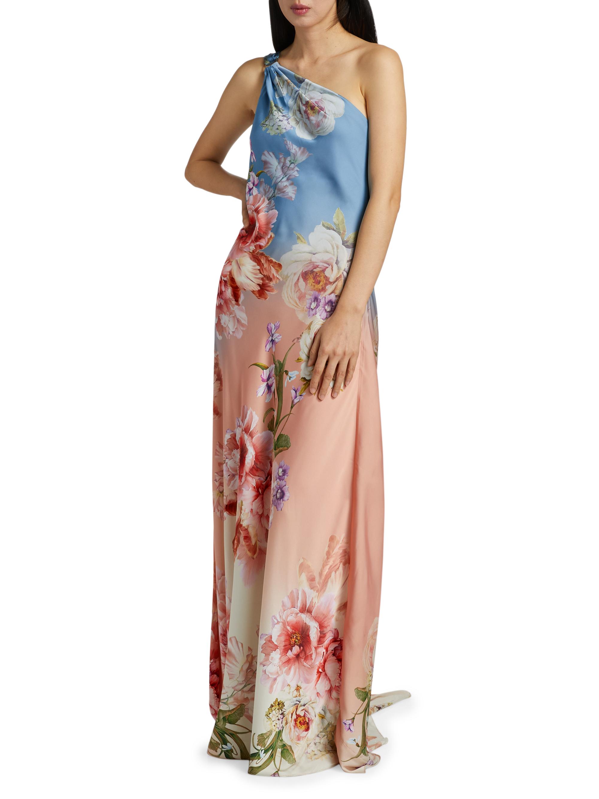 hemant & nandita kavi one shoulder satin maxi dress Kavi Long Dress XS