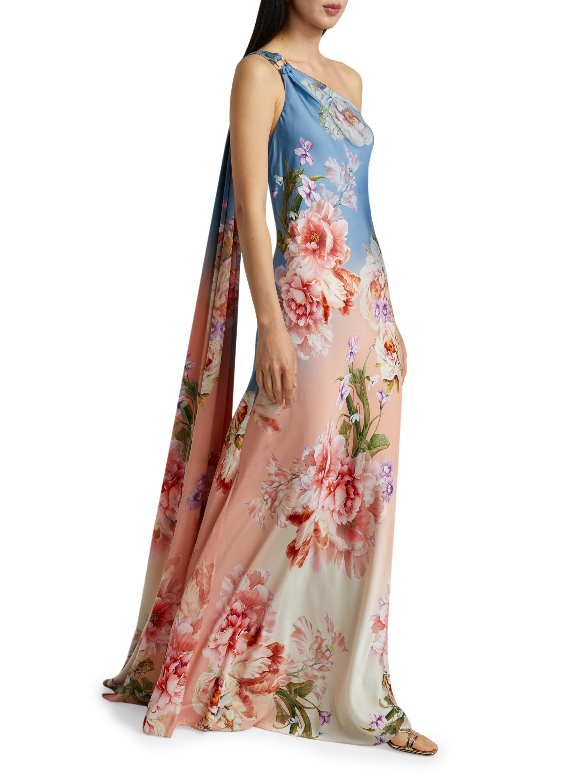 hemant & nandita kavi one-shoulder satin maxi dress Kavi One Shoulder Dress  Retrofete