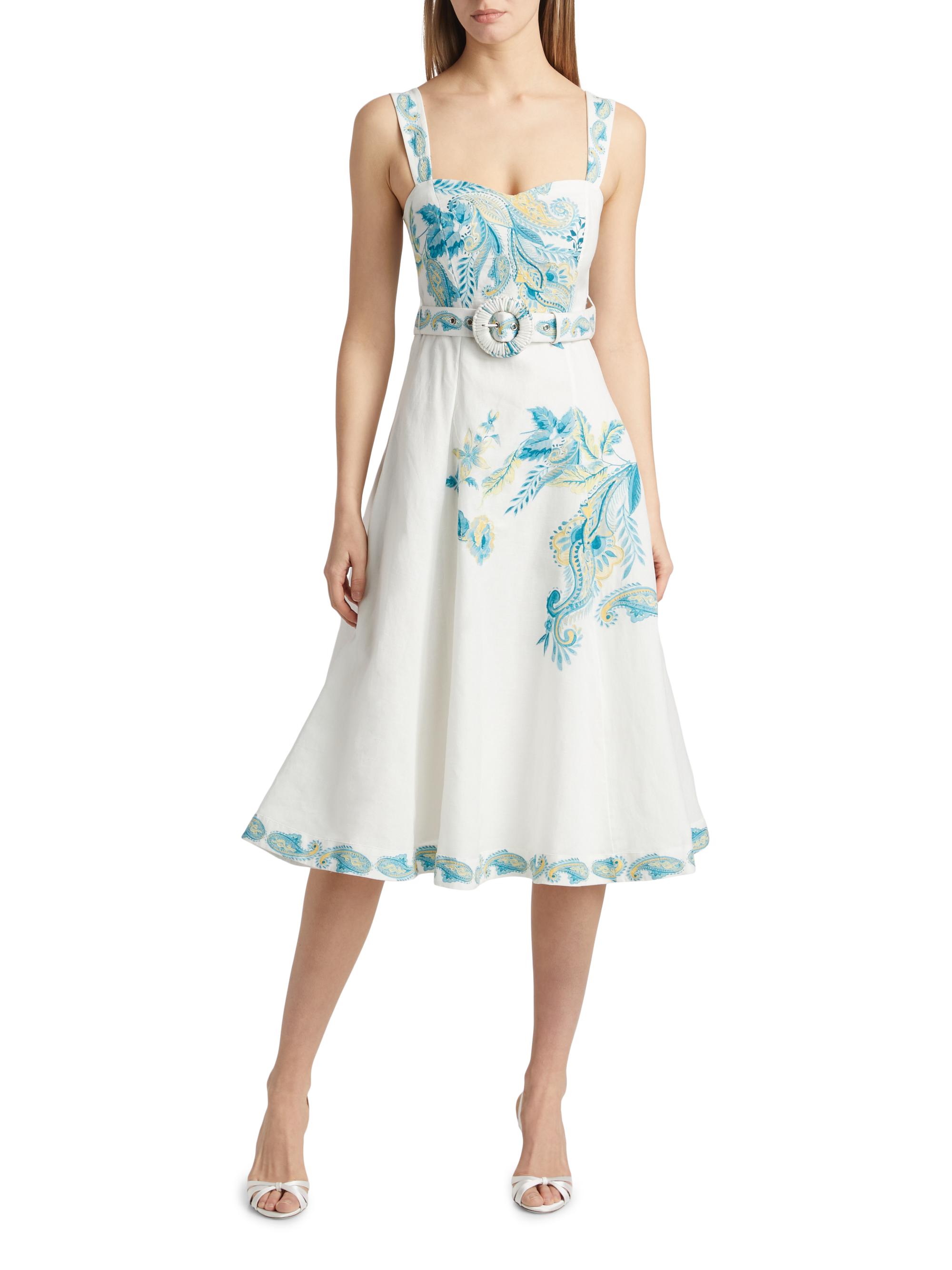 Amari Embroidered Linen & Cotton Midi-Dress