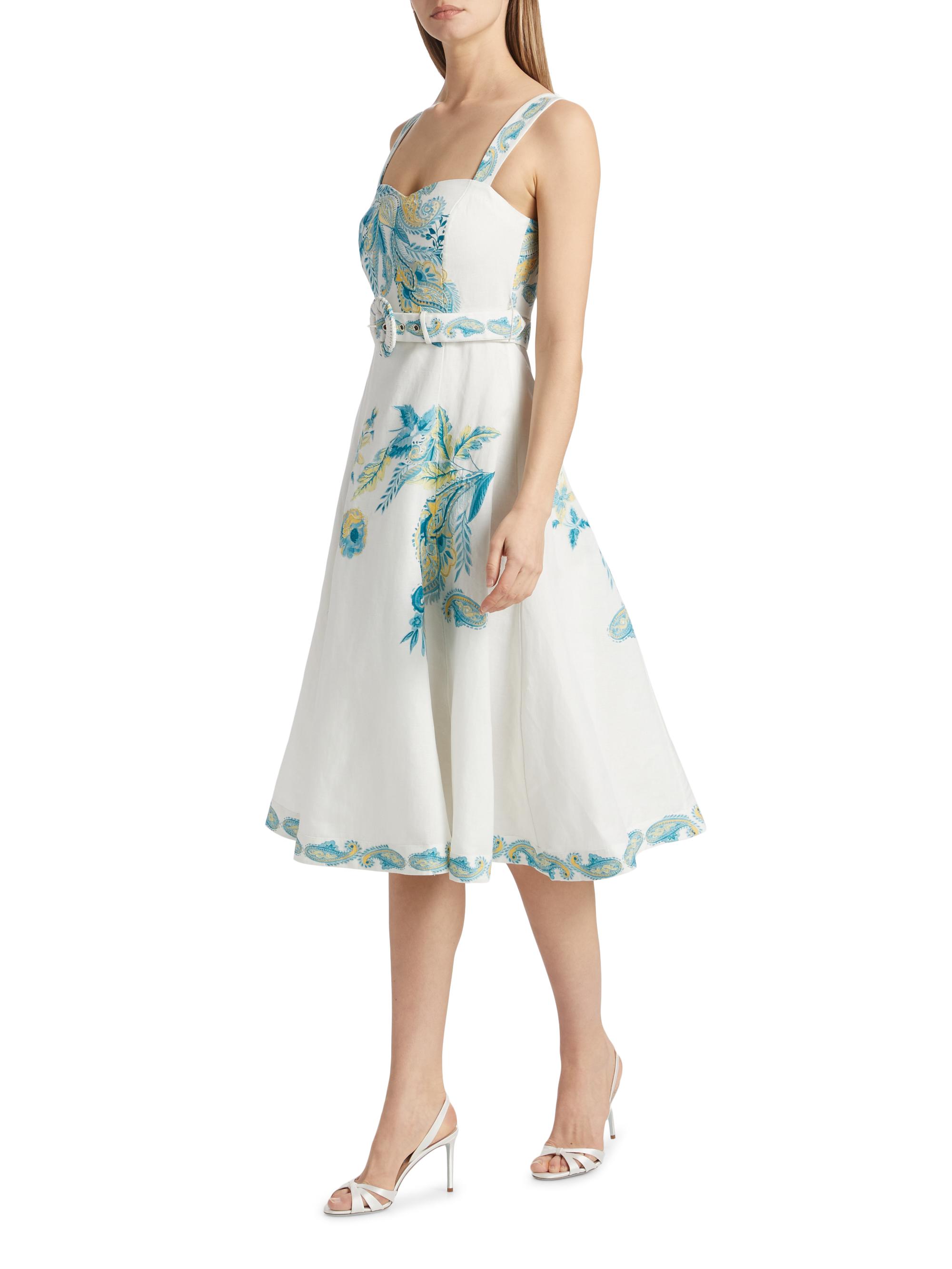 Amari Embroidered Linen & Cotton Midi-Dress