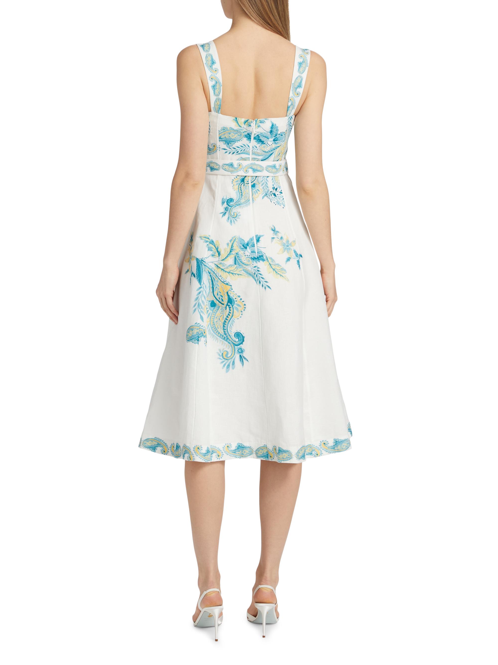 Amari Embroidered Linen & Cotton Midi-Dress