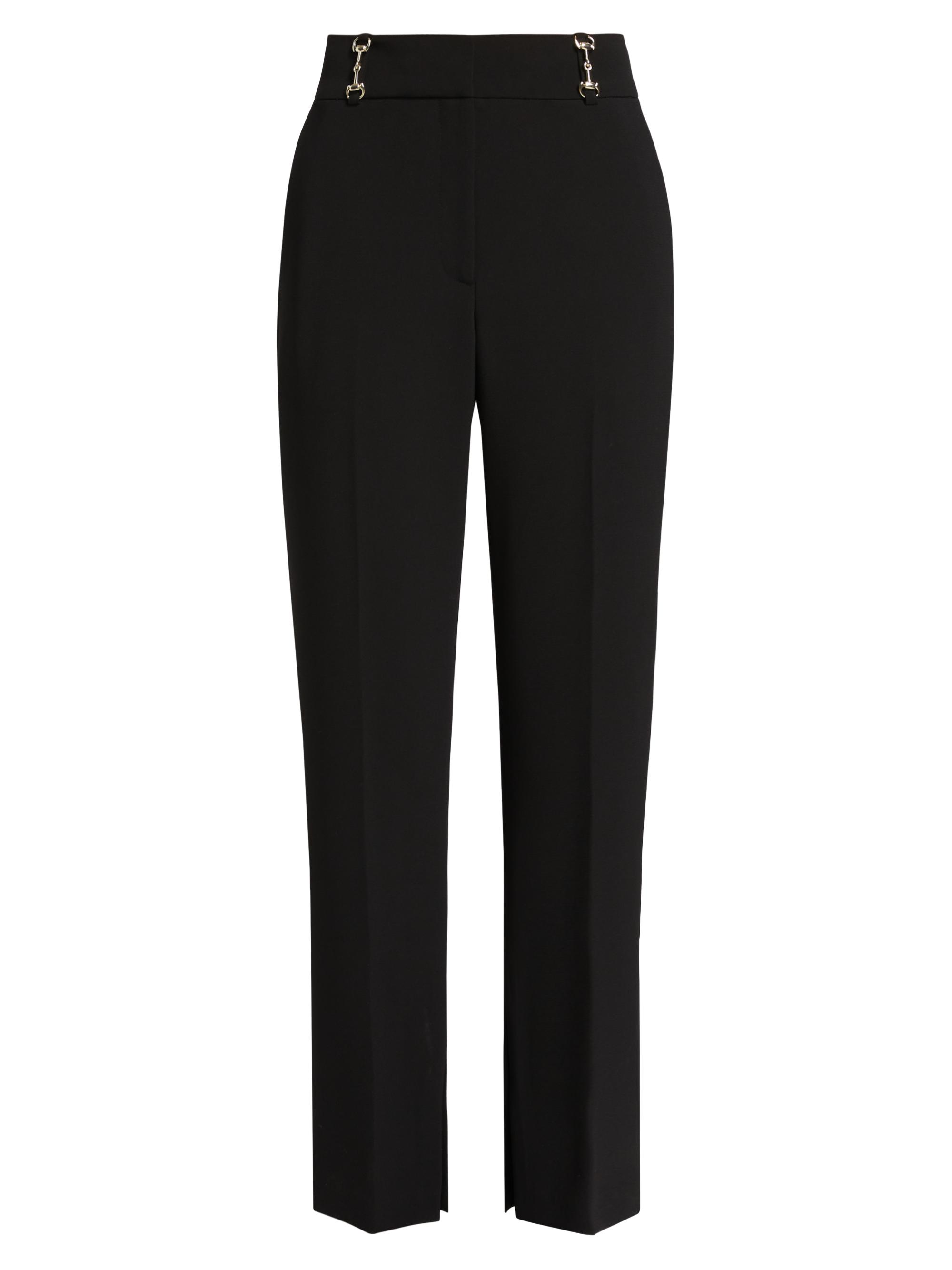 Elie Tahari Women's Paisleigh Horsebit Stretch Straight-Leg Trousers - Noir