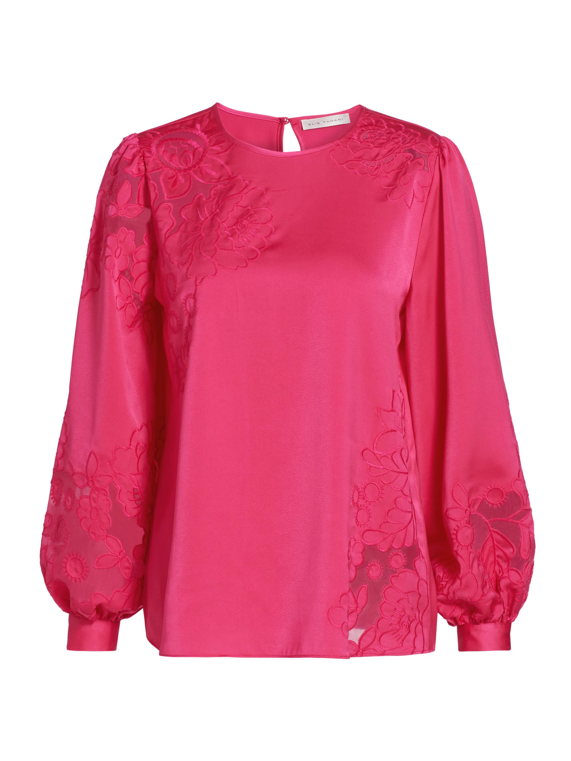 Elie Tahari Women's Alisa Lace Blouse - Luxury Pink