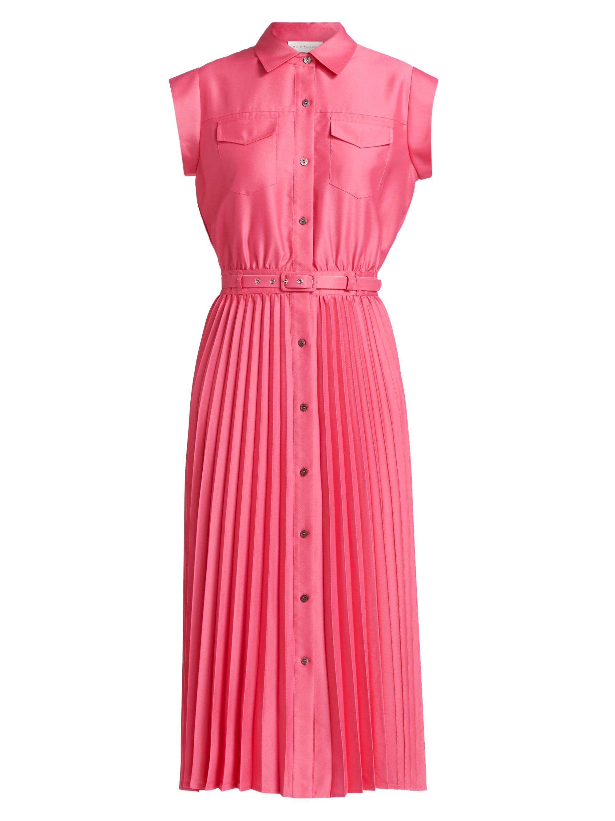 Elie Tahari Women's Natalyia Pleated Midi-Shirtdress - Luxury Pink