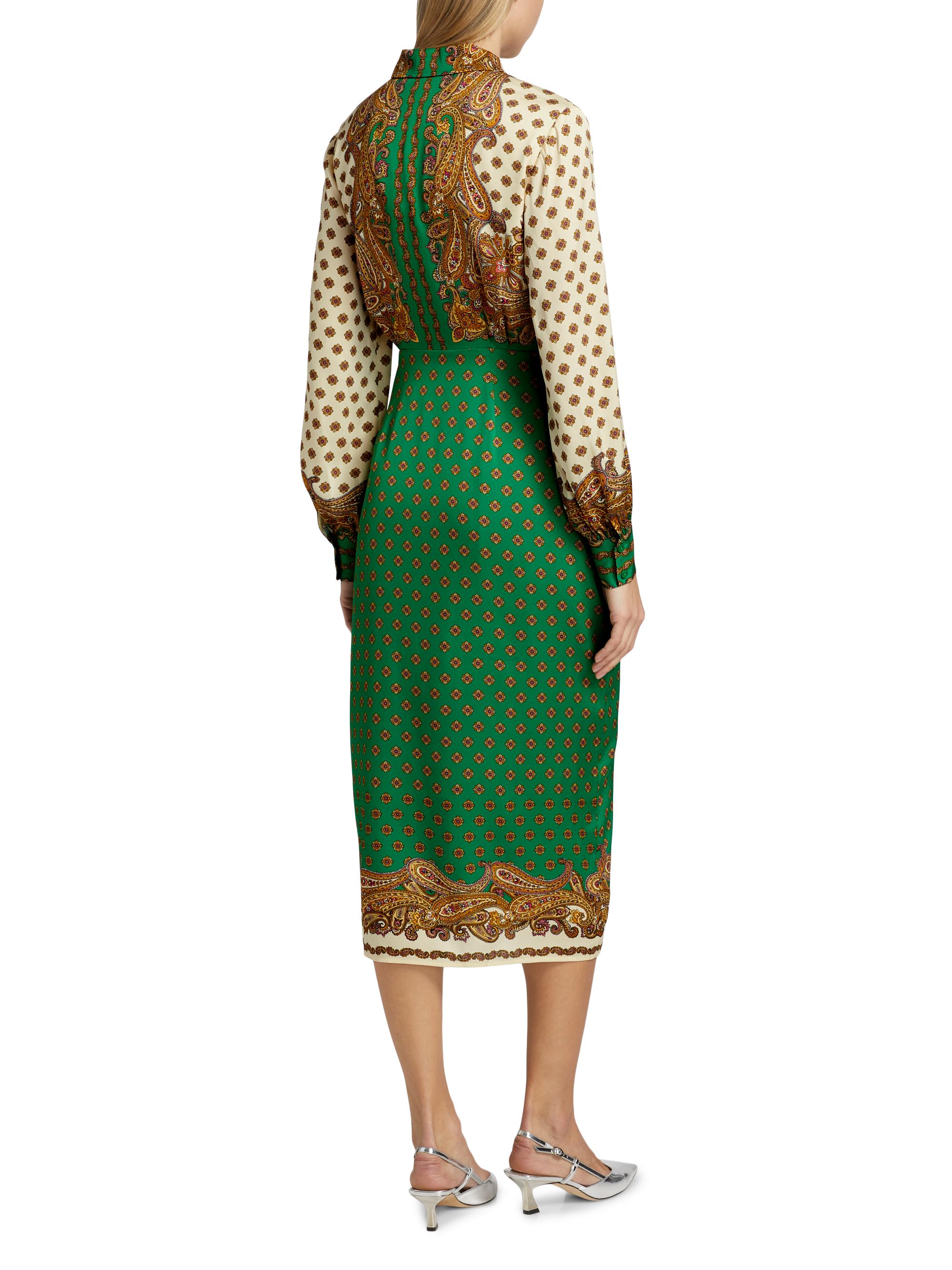 Elie Tahari Vero Jewel Paisley Wrap Midi-Dress | Saks Fifth Avenue