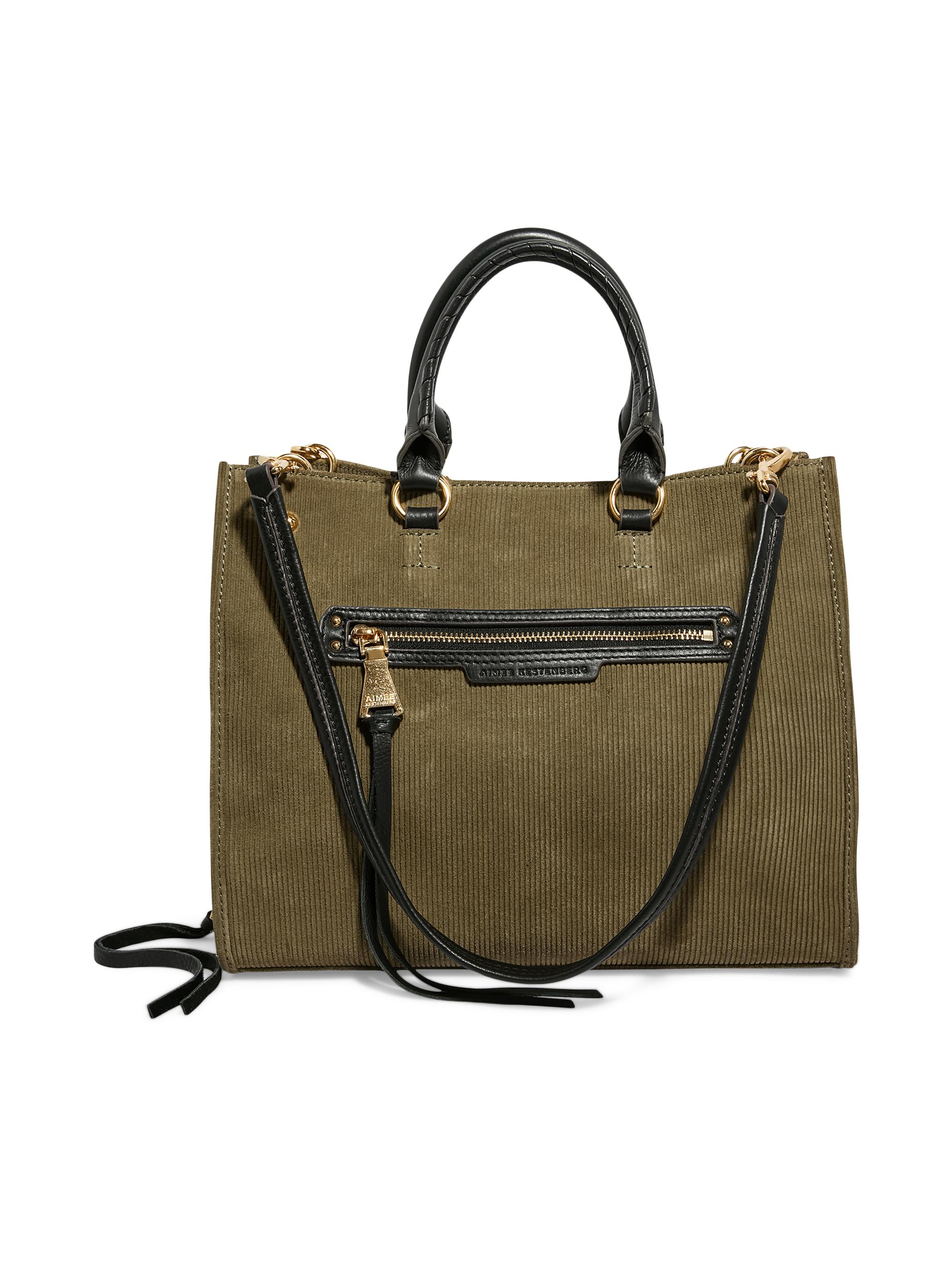 Aimee Kestenberg Women's Stockbridge Leather Satchel Top Handle Bag - Olive Green