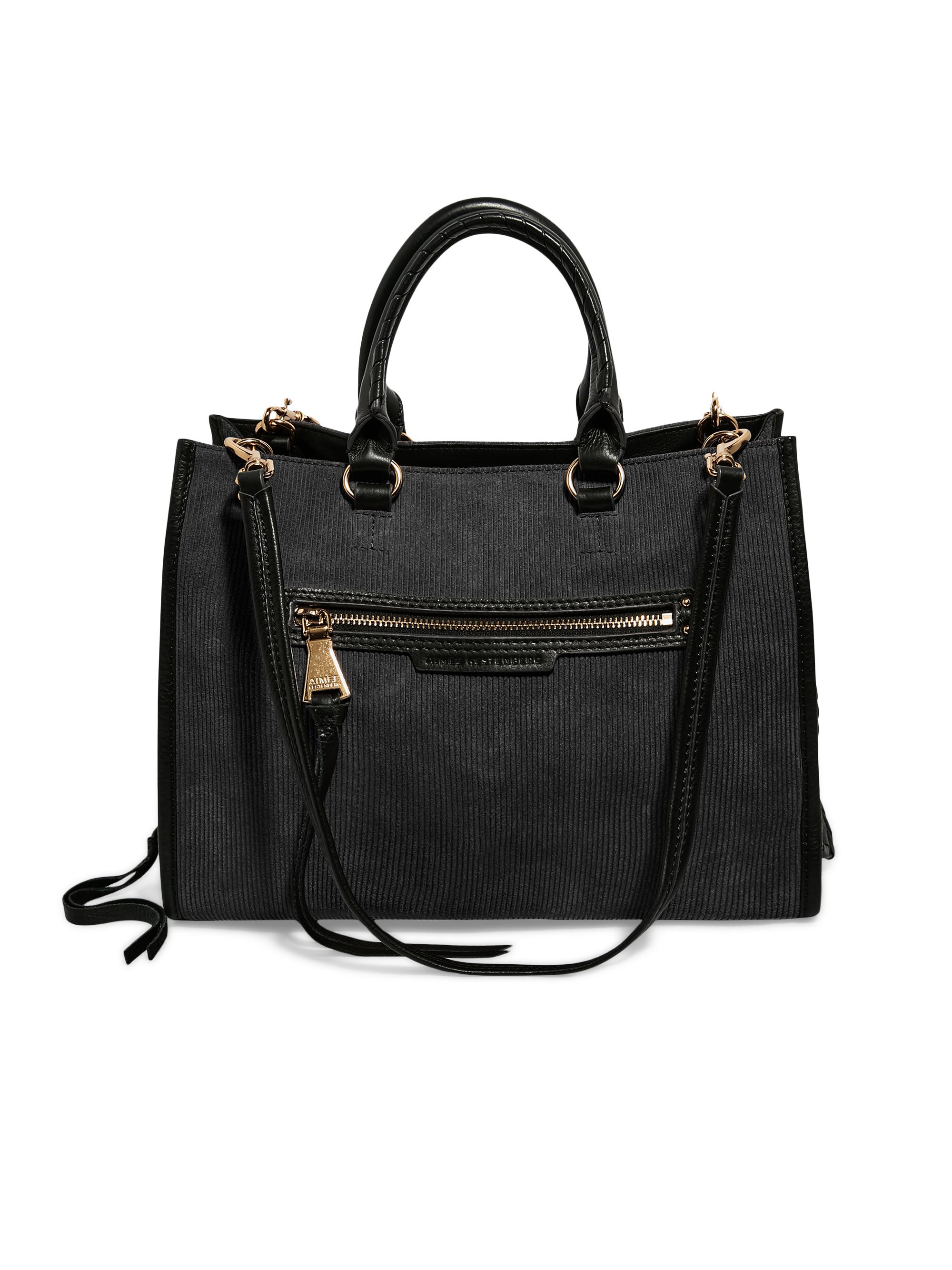 Aimee Kestenberg Women's Stockbridge Leather Satchel Top Handle Bag - Black
