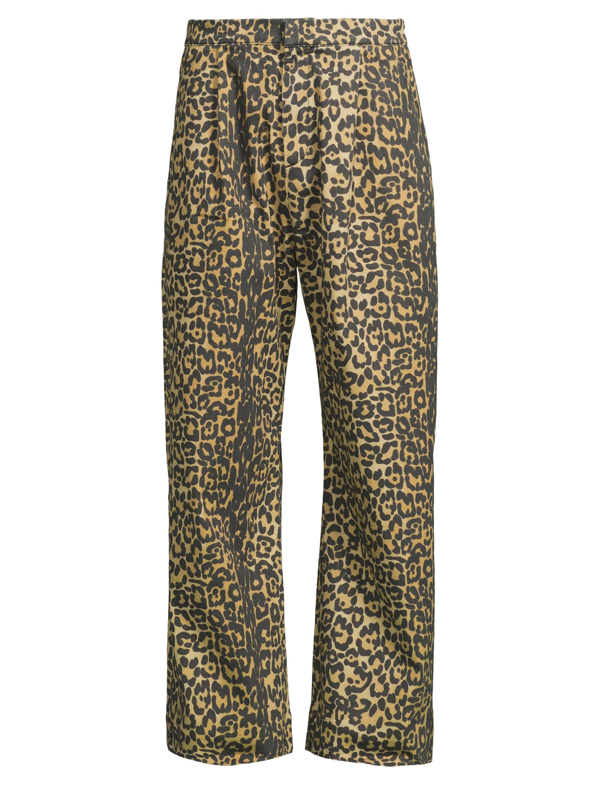 Rhude Men's Leopard Drop-Crotch Trousers - Black Tan