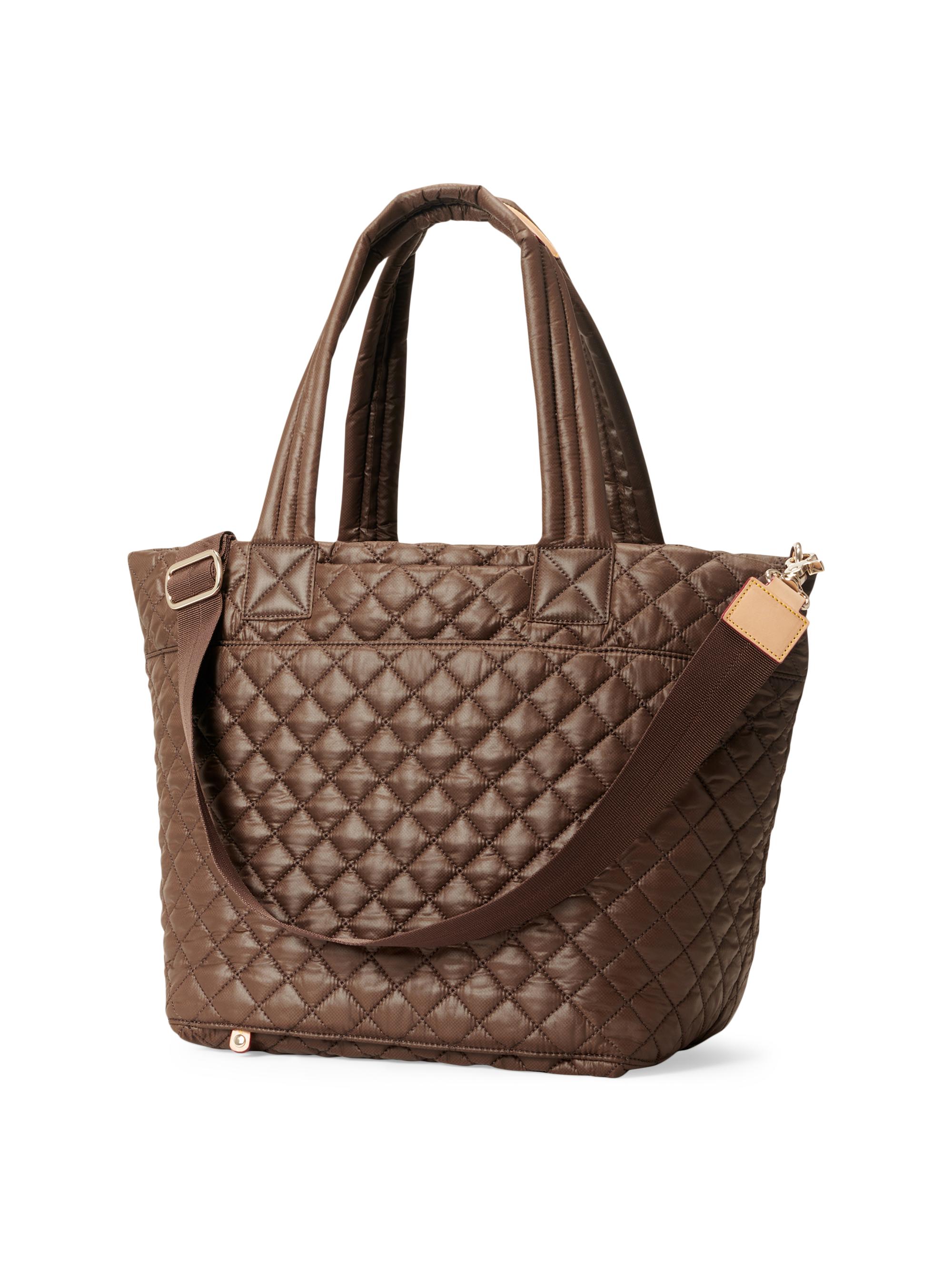 MZ Wallace Women's Metro Deluxe  Nylon Tote Bag - Walnut - detail view in Walnut