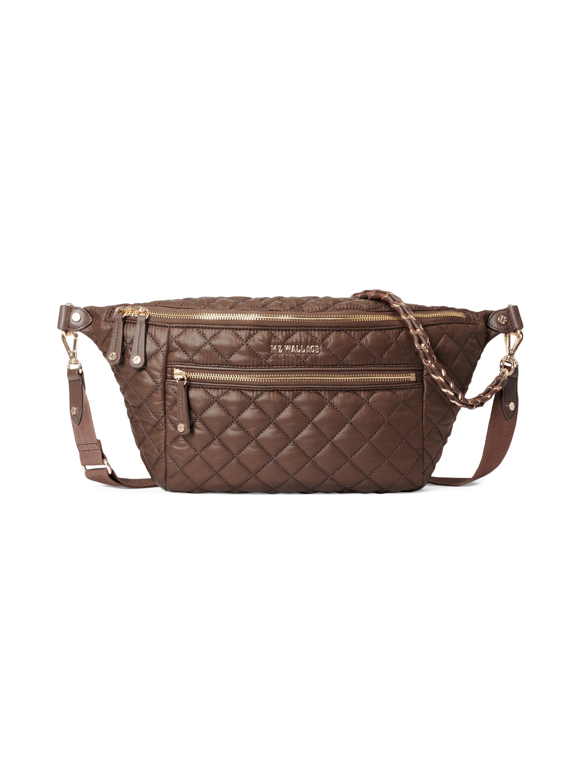 MZ Wallace Women's Crosby Nylon & Leather Crossbody Sling Bag - Walnut