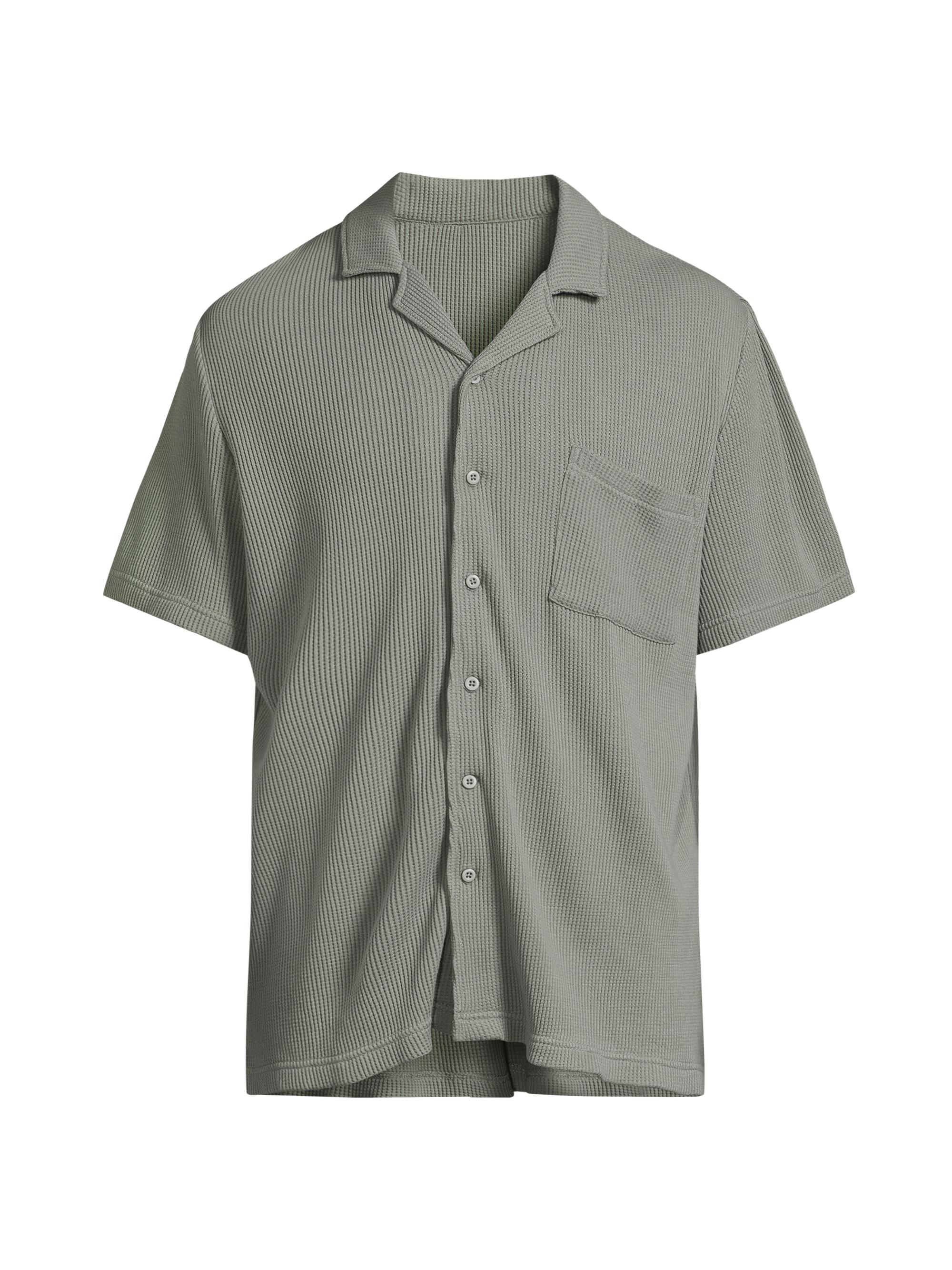 Onia Men's Macro-Waffle Vacation Shirt - Sage
