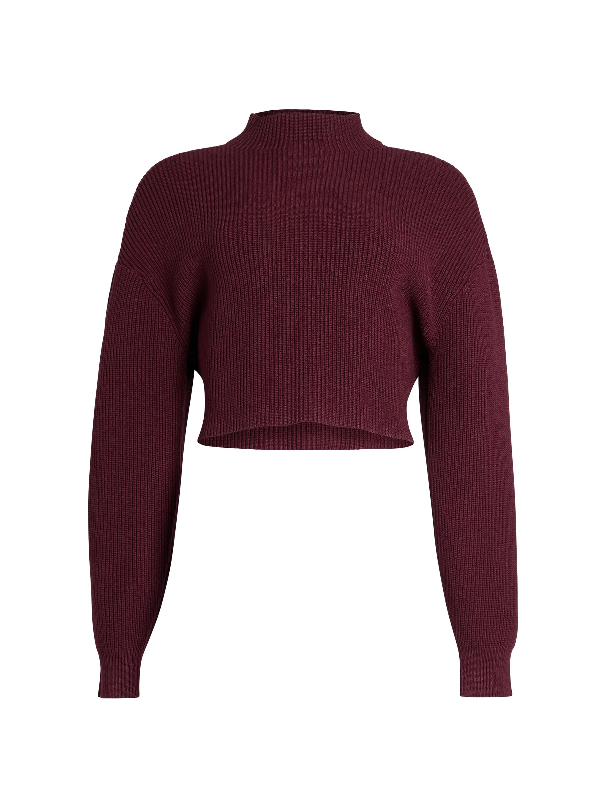 Ser.o.ya Women's Carmen Mid Cropped Sweater - Merlot