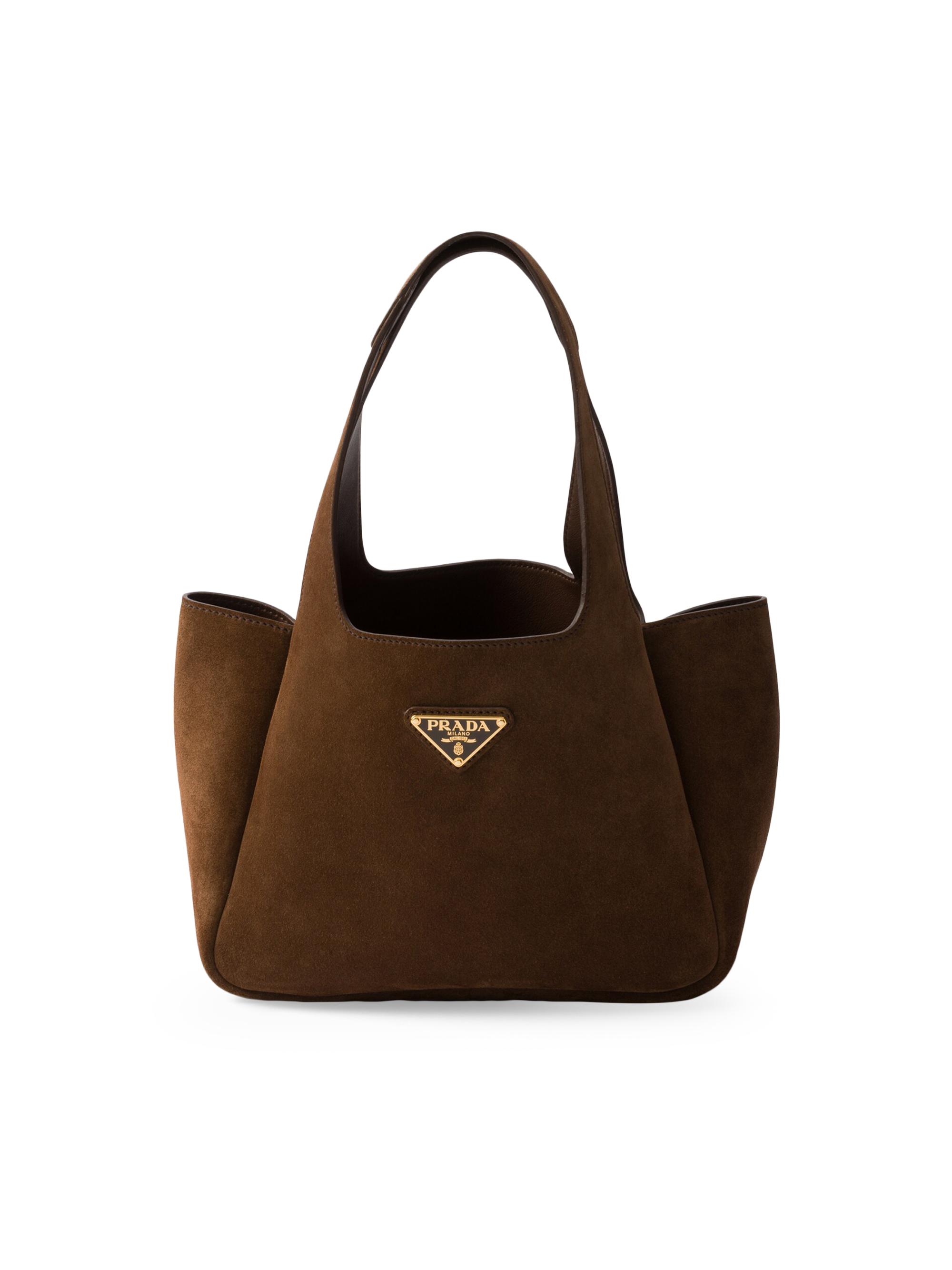 Prada Women's Mini Suede Shopping Bag - Brown