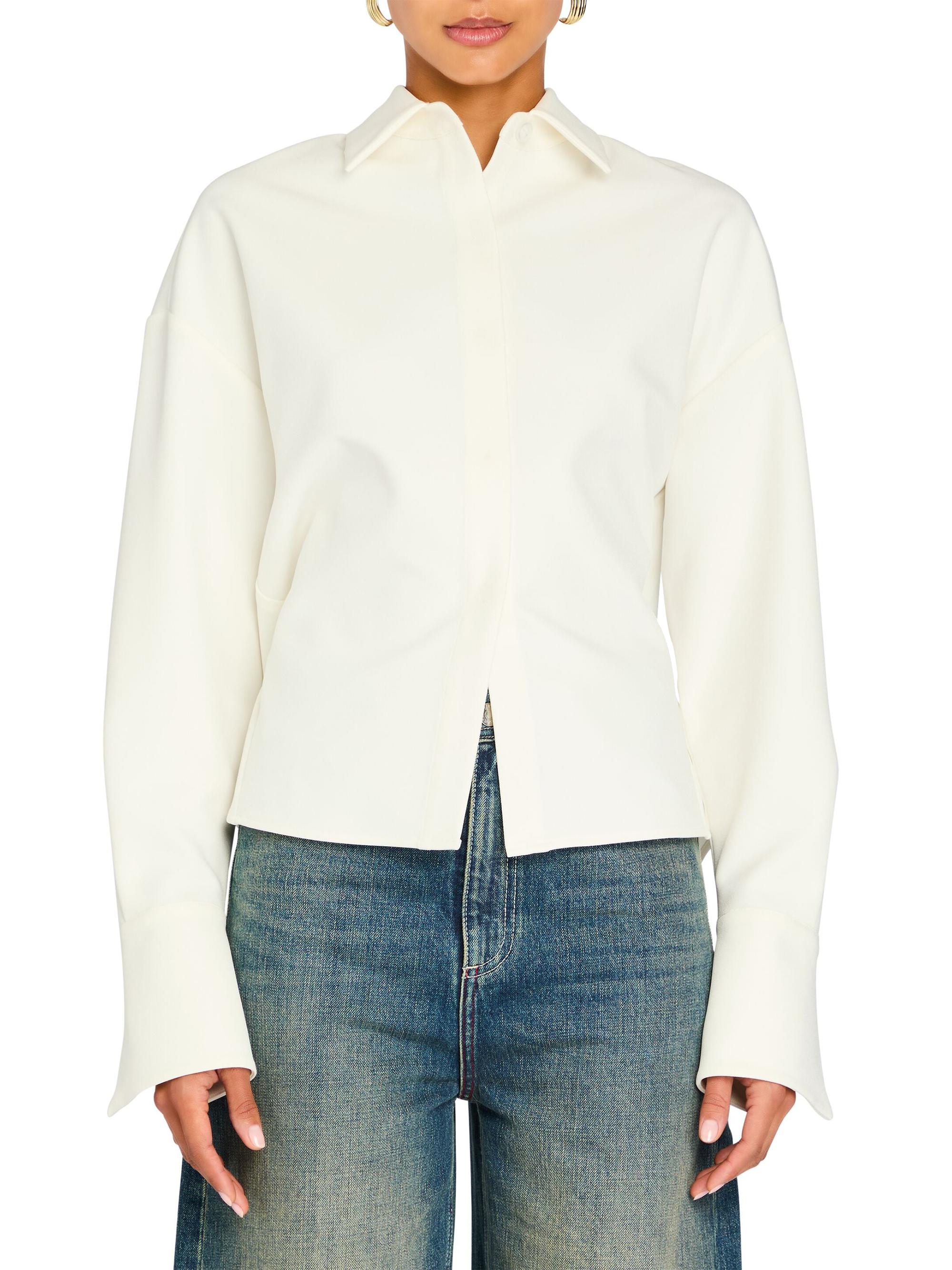 Ser.o.ya Rhia Crepe Draped Button Down | Saks Fifth Avenue