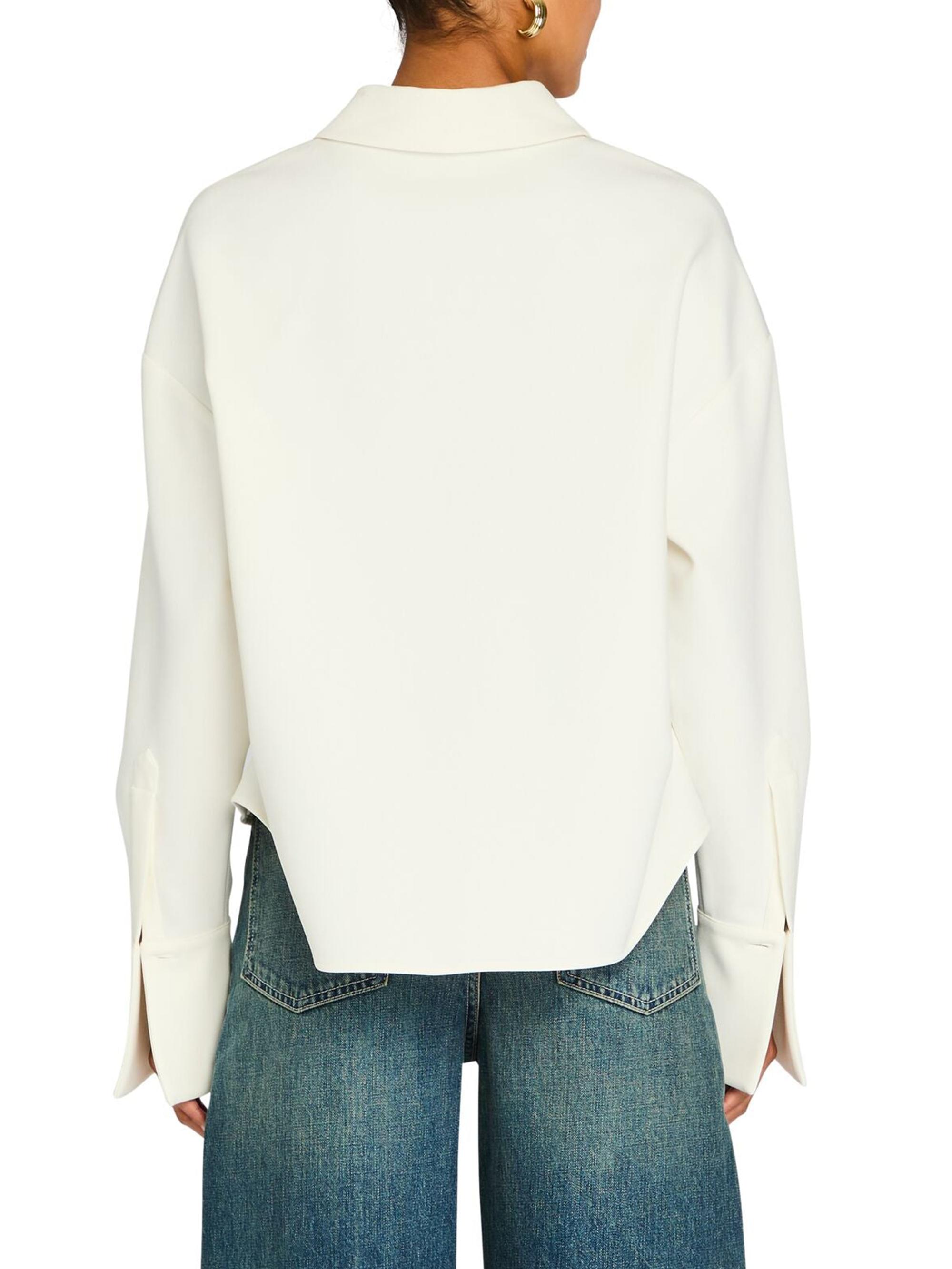 Ser.o.ya Rhia Crepe Draped Button Down | Saks Fifth Avenue