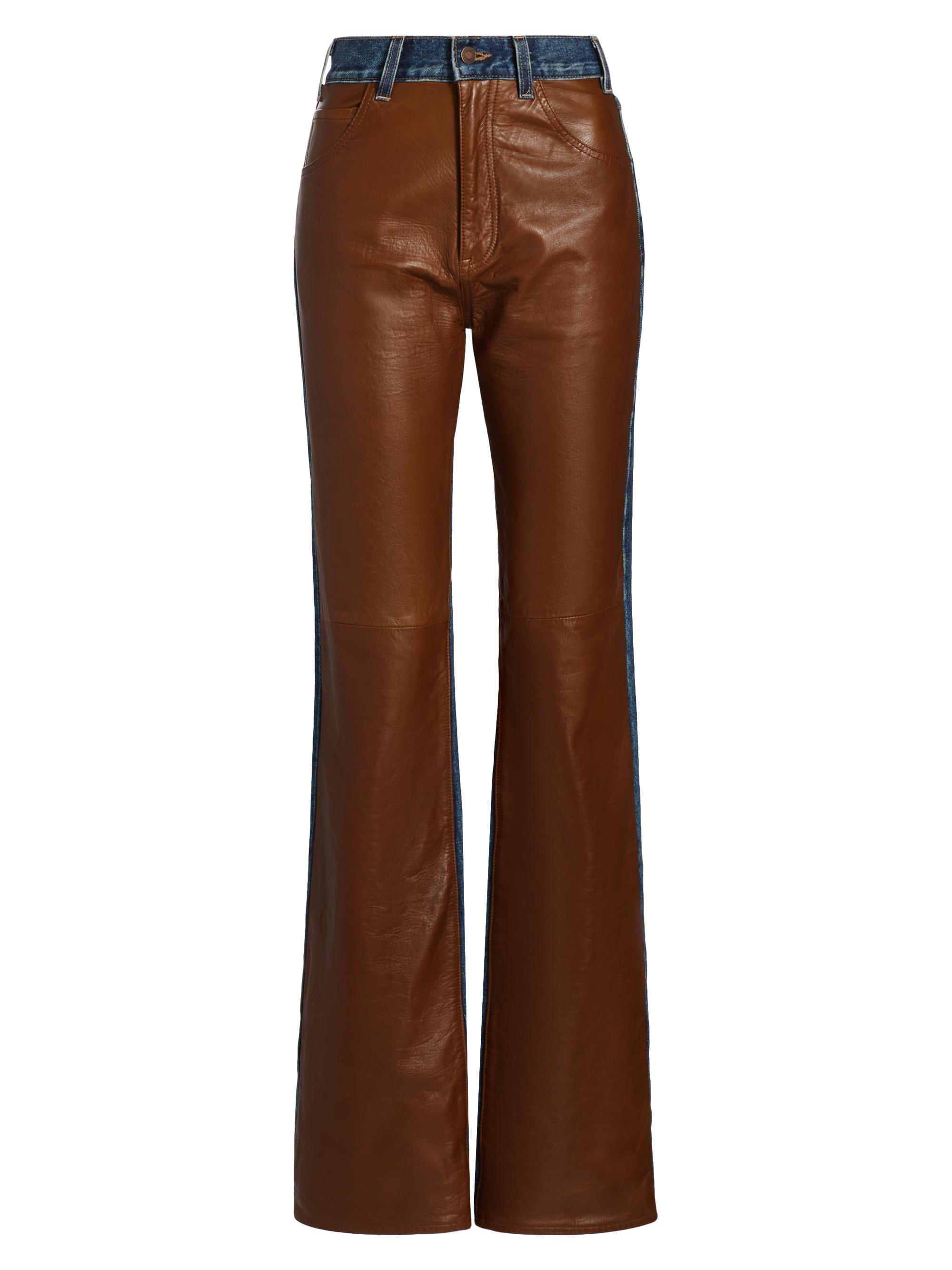 Nili Lotan Women's Joan Paneled Straight-Leg Jeans - Simon Wash Cognac