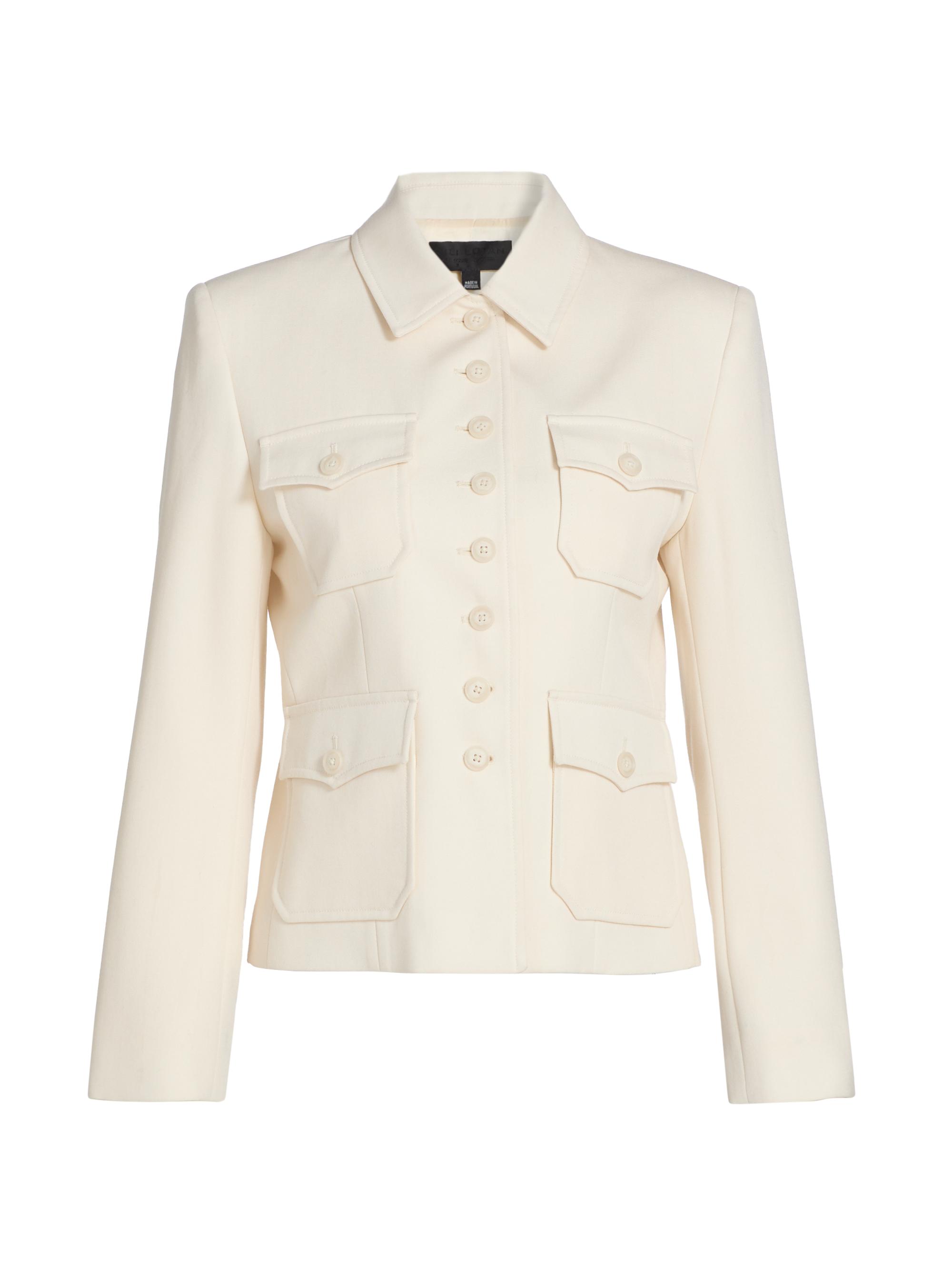 Nili Lotan Women's Jamison Wool Shirt Jacket - Stone