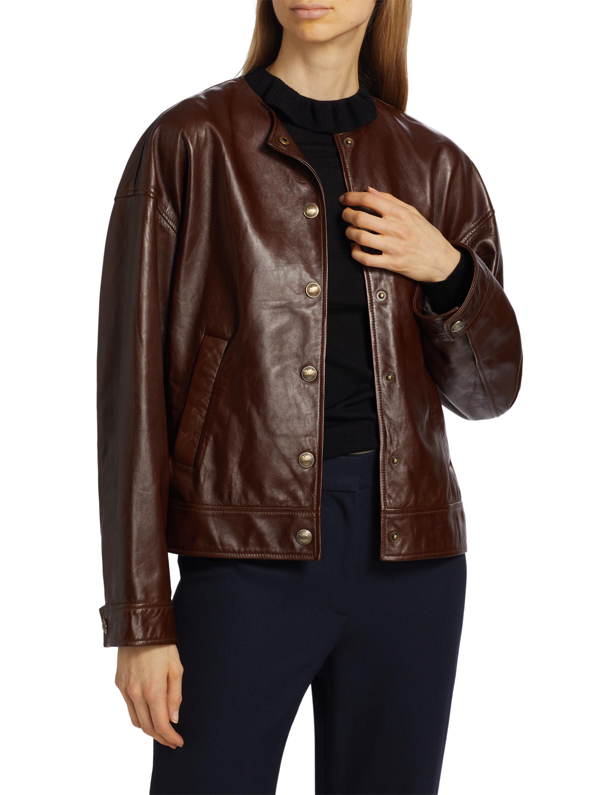 Nili Lotan Deja Leather Bomber Jacket | Saks Fifth Avenue
