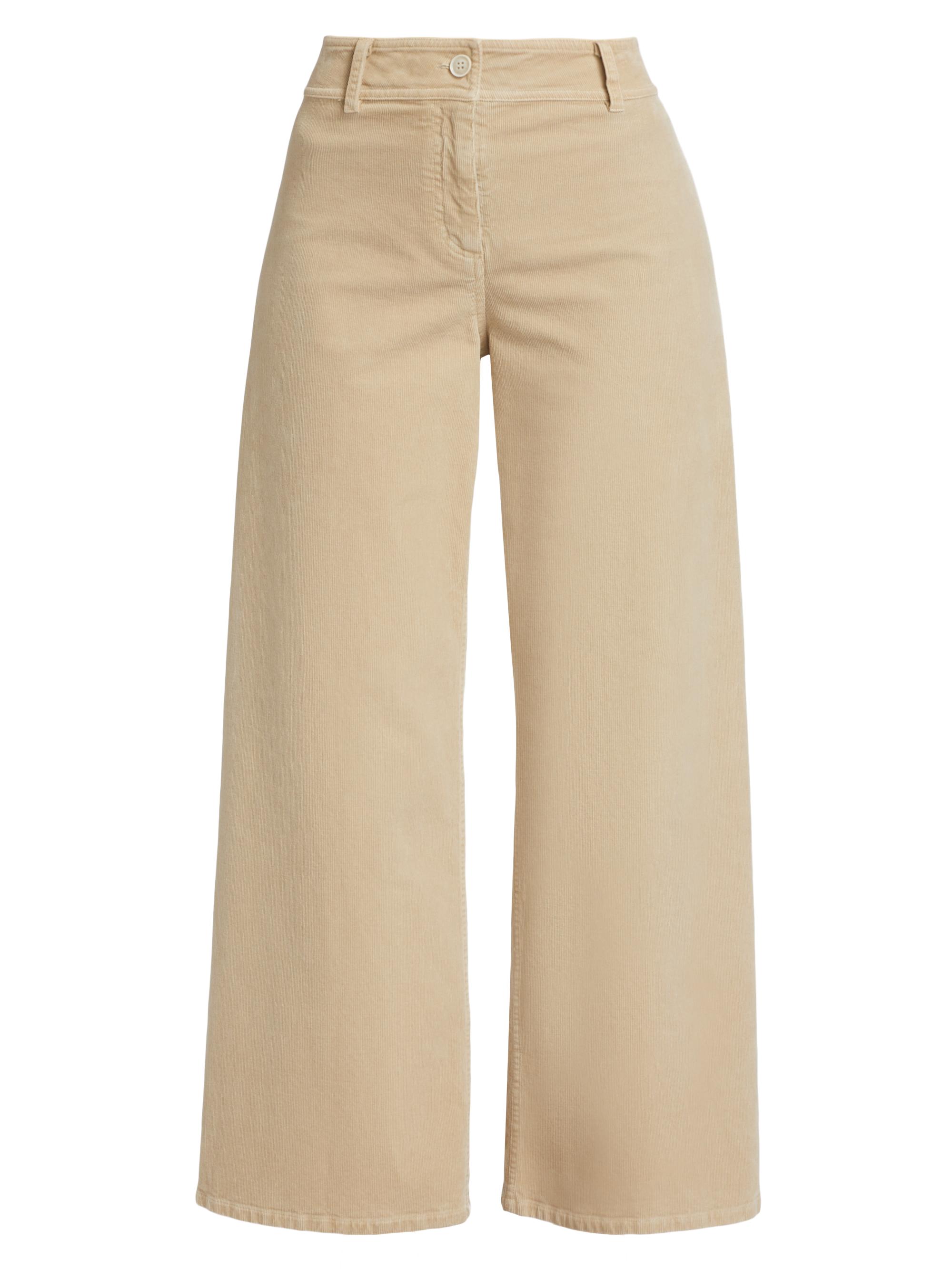 Nili Lotan Women's Megan Cotton-Blend Corduroy Cropped Wide-Leg Pants - Ecru