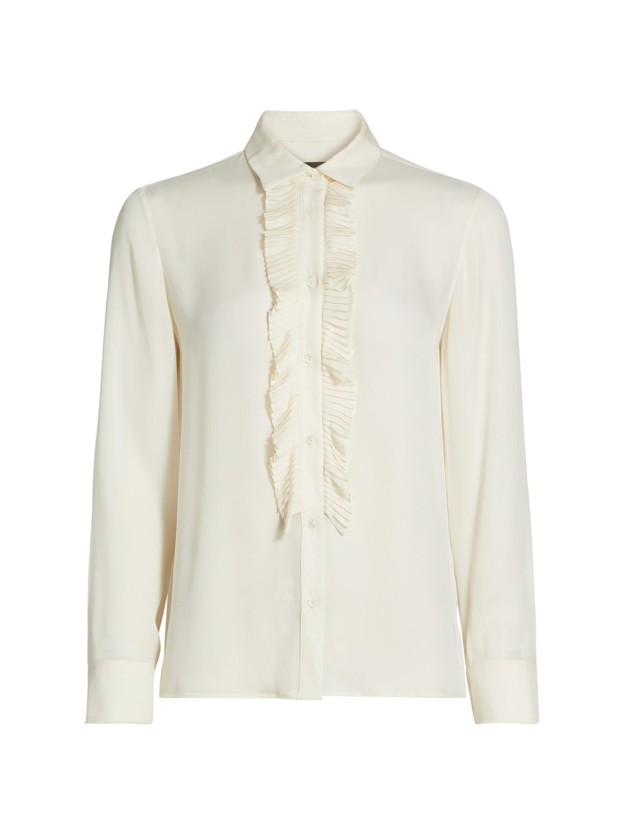 Nili Lotan Women's Danika Silk Ruffled Shirt -