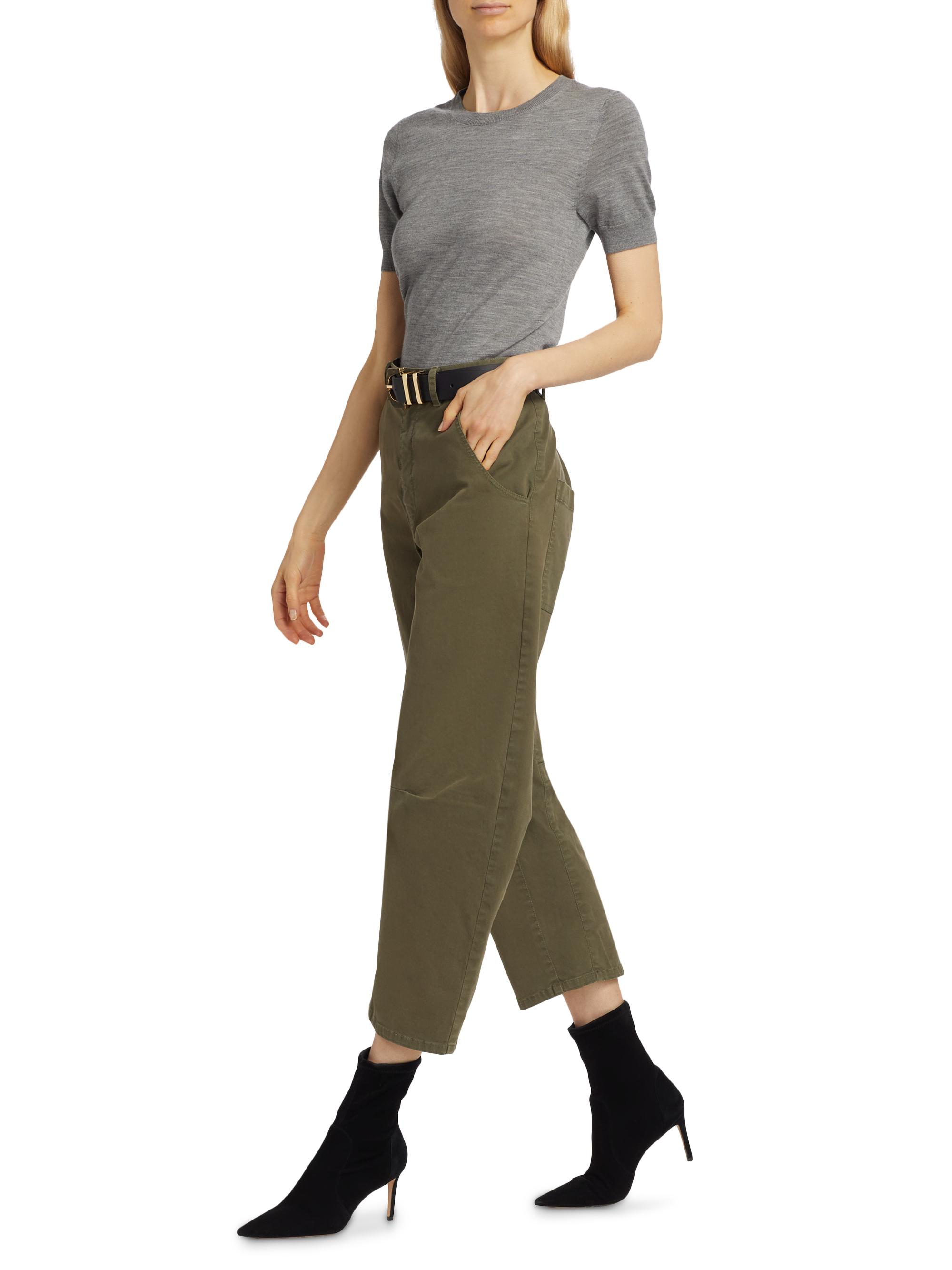 Nili Lotan Emerson Stretch-Cotton Wide-Leg Crop Pants | Saks Fifth