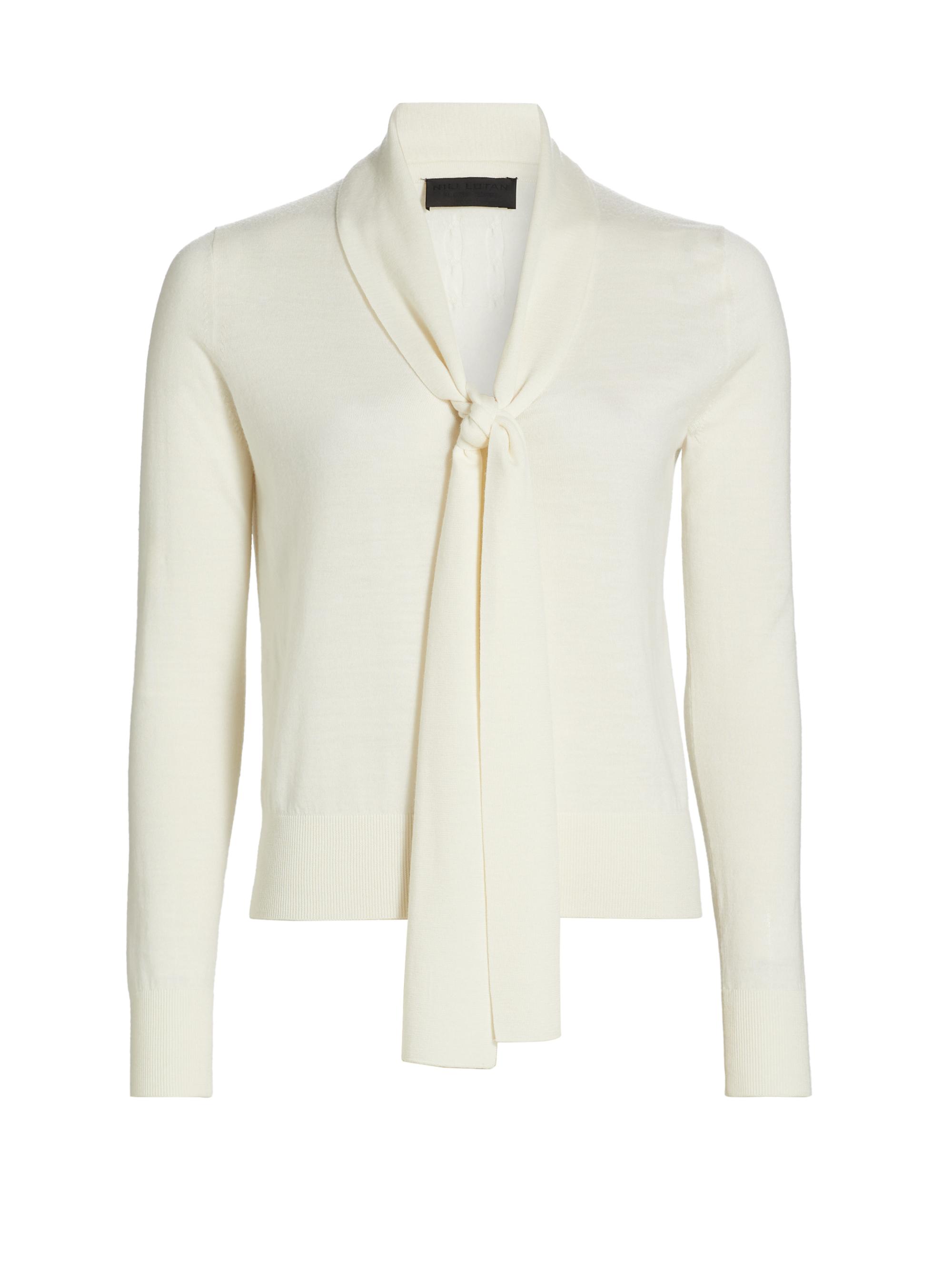 Nili Lotan Women's Ayla Wool Tieneck Sweater -