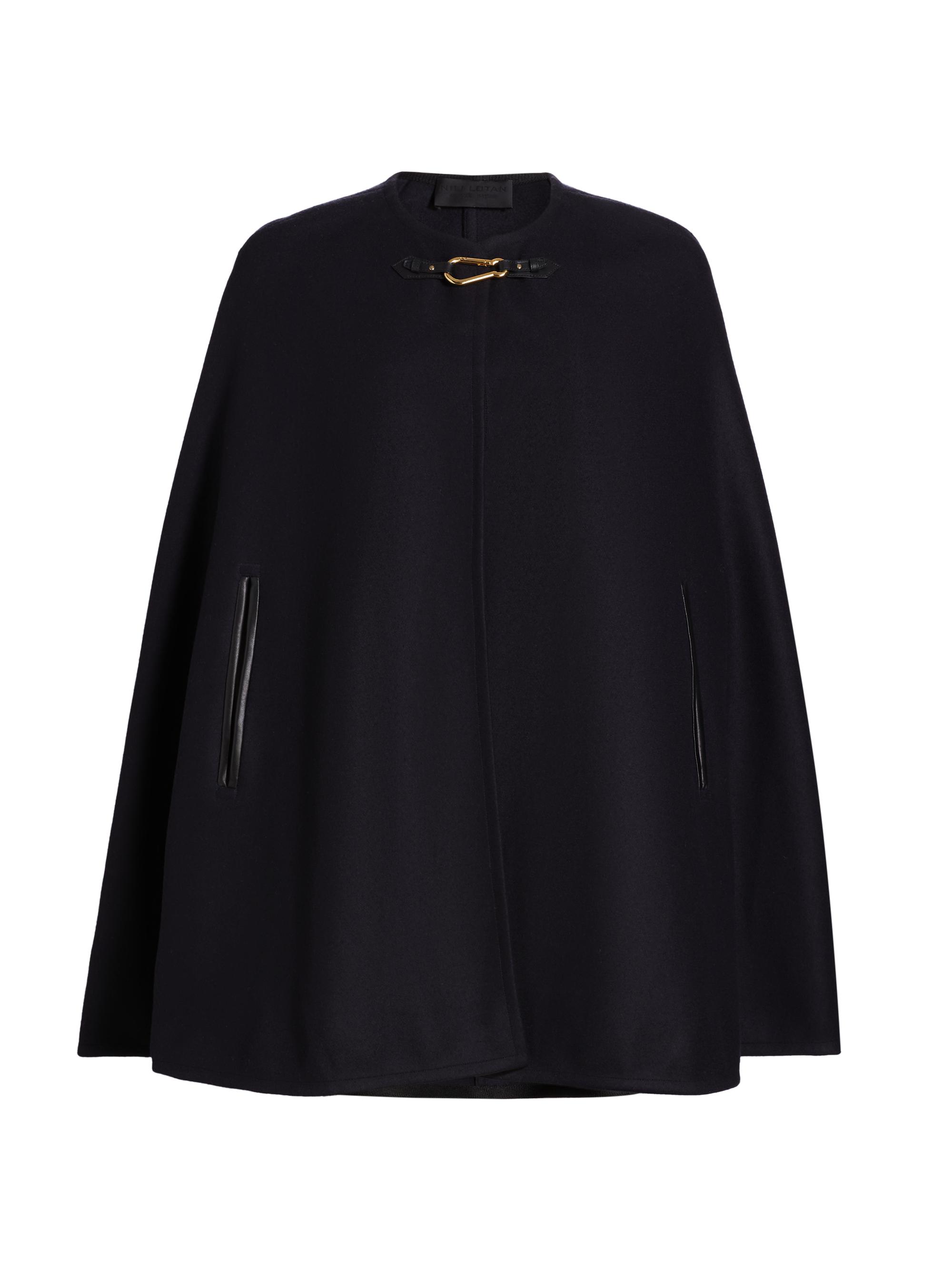 Nili Lotan Women's Arianna Wool-Blend Knit Cape - Dark Navy