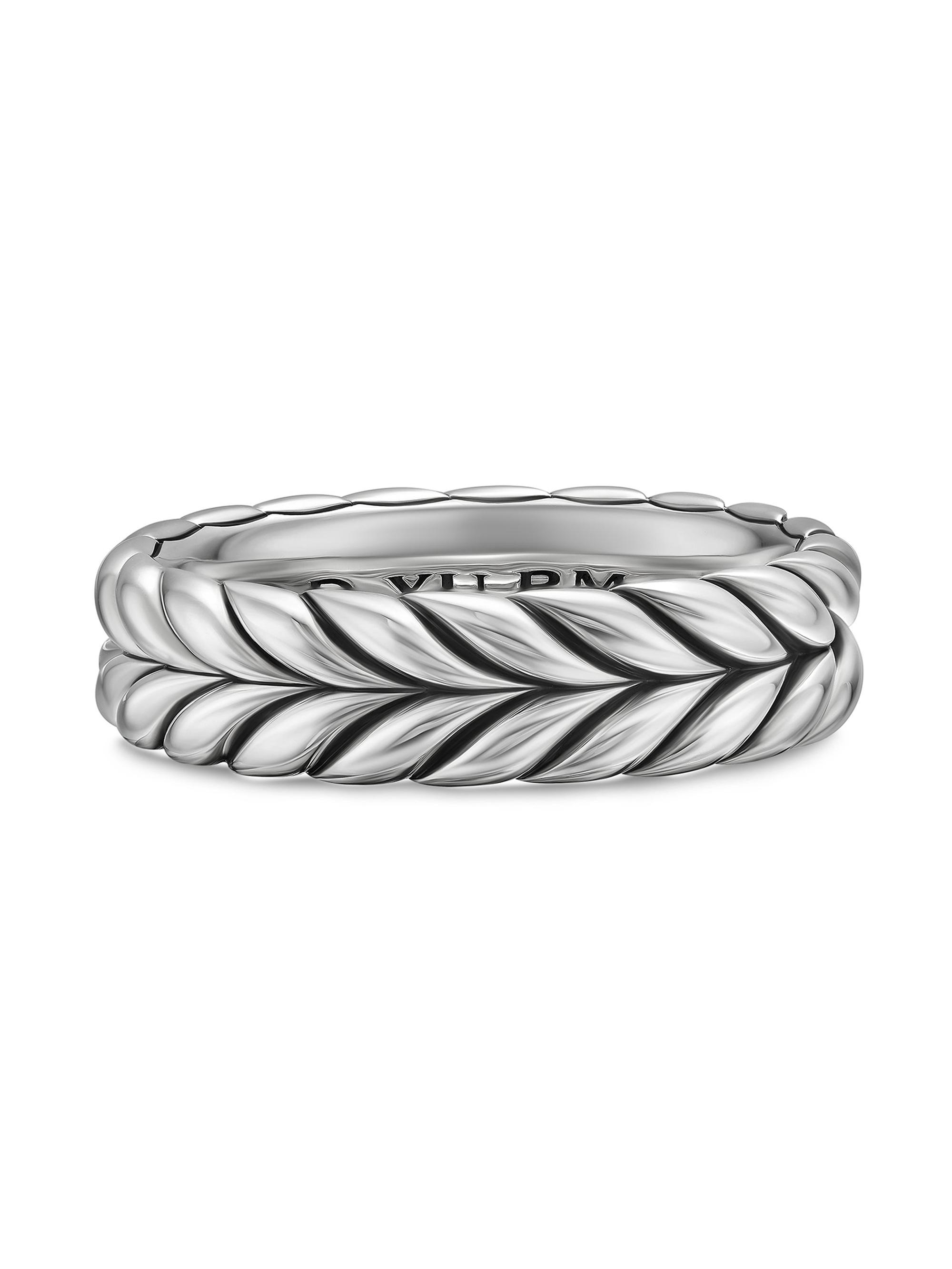 David Yurman Men's Chevron Band Ring in Sterling Silver, 6.2MM - Silver