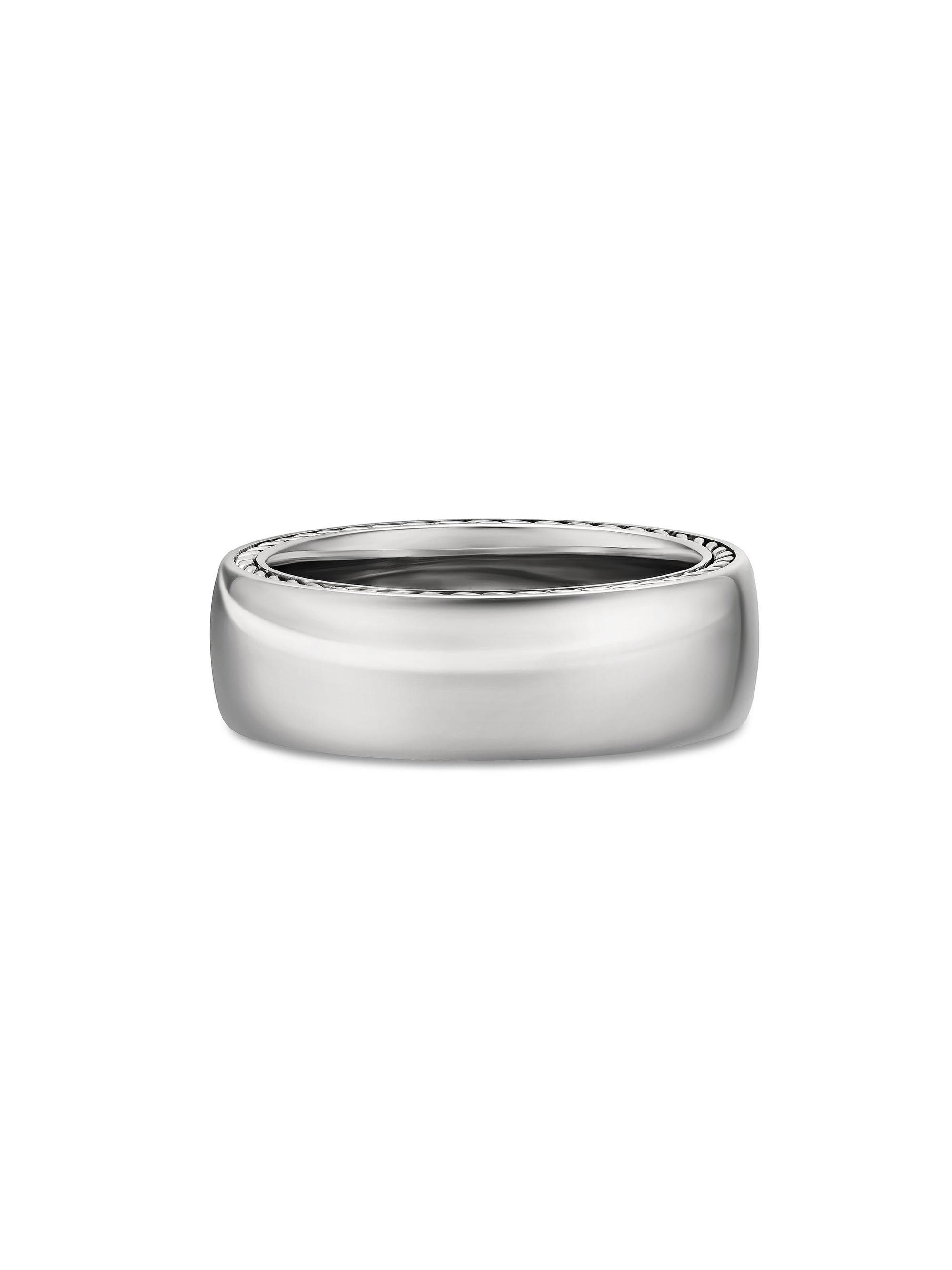 David Yurman Men's Streamline Band Ring in 18K White Gold, 8MM - Gold