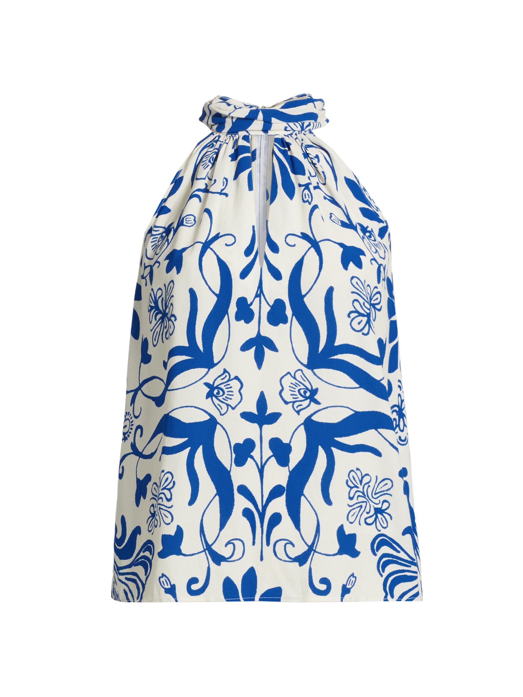 Figue Women's Yvette Floral Halter Top - Floral Filigree Chalk